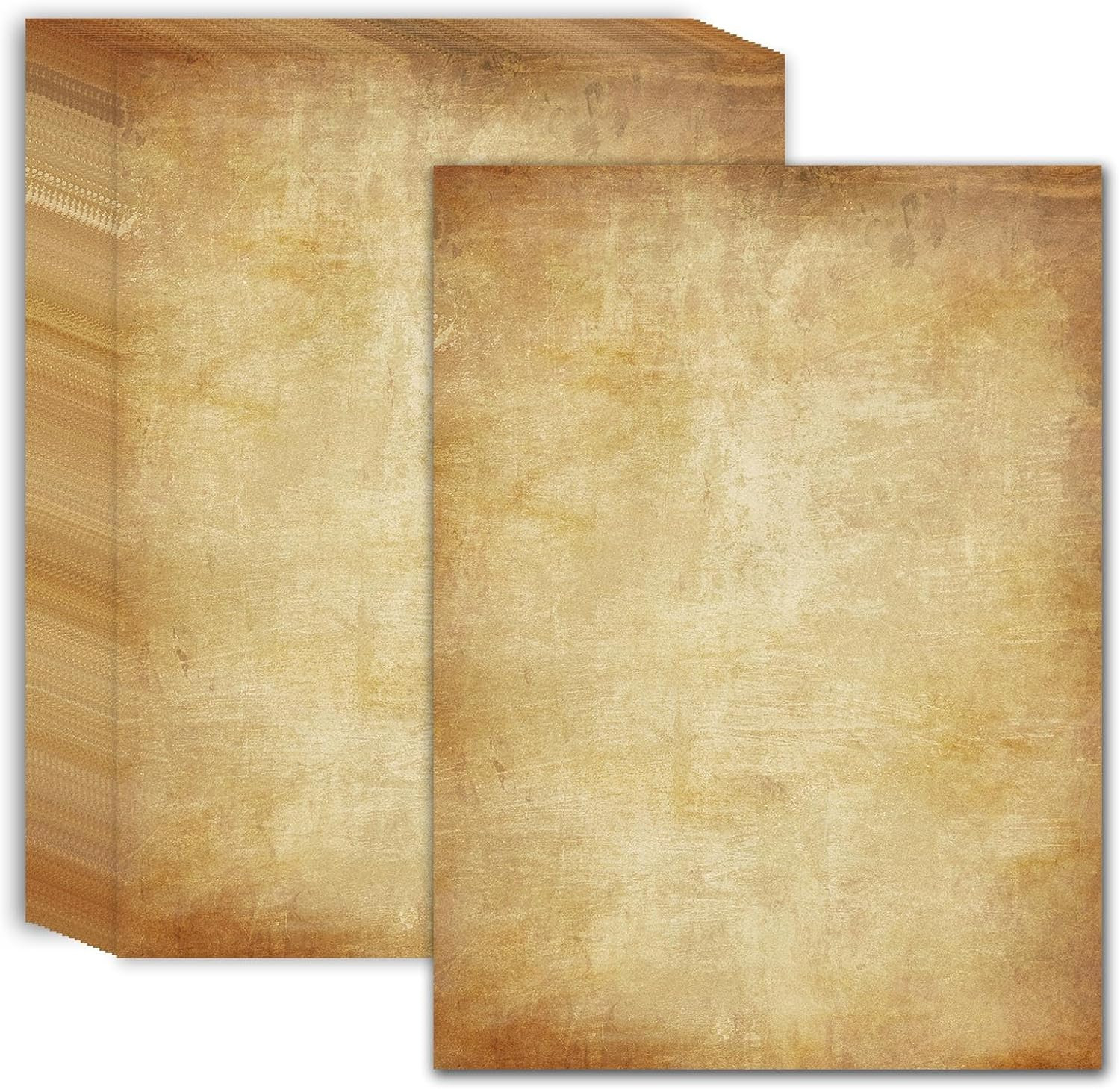 60 PCS Old Fashioned Faux Parchment Paper Aged Paper Antique Looking 8.5 X 11