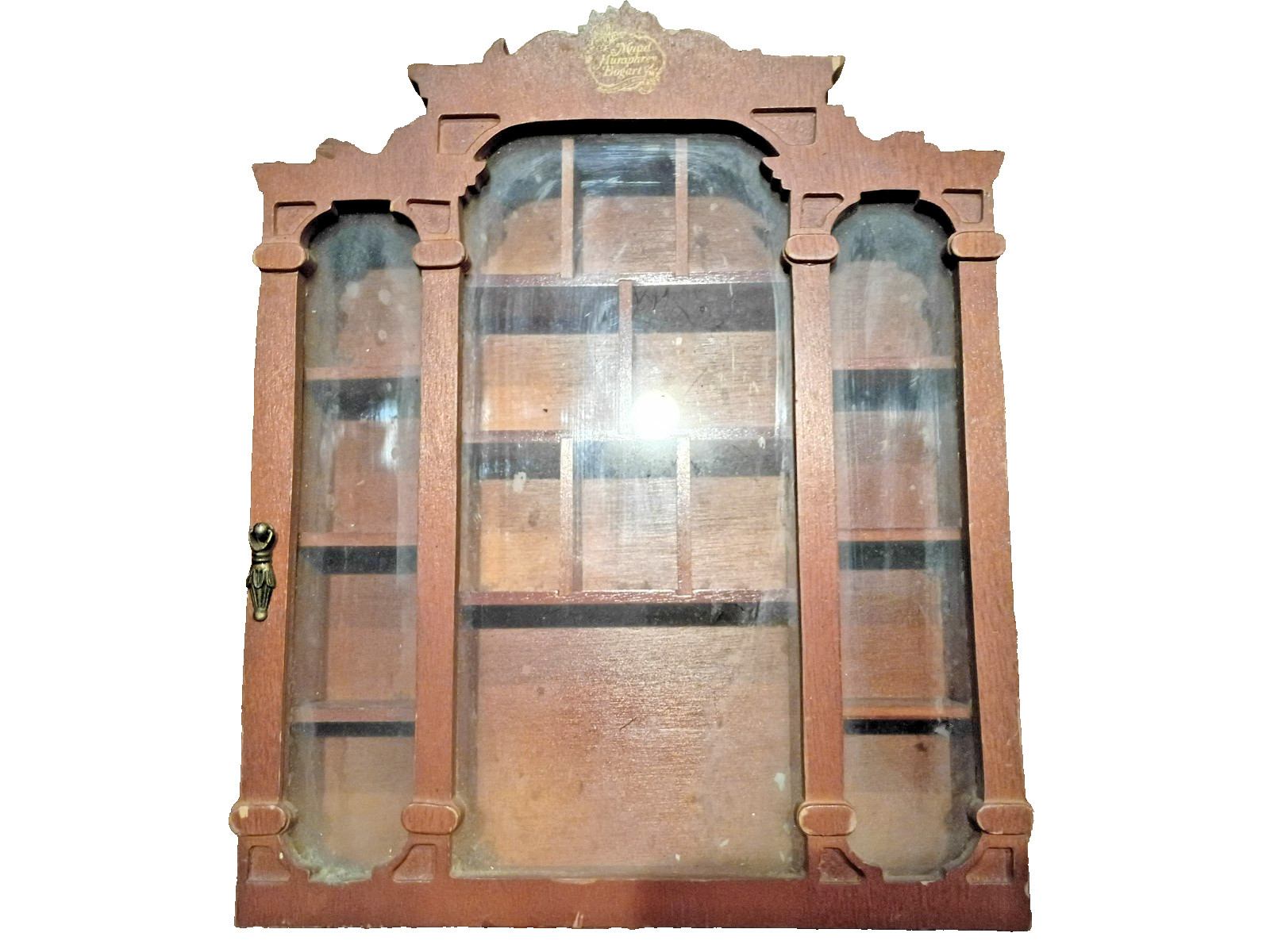 VTG Maud Humphrey Bogart Wall Display Case Wood Curio Cabinet Shadow box Glass