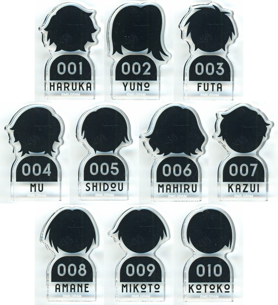 MILGRAM Trading Prisoner Icon Acrylic Mascot Full Set of 10