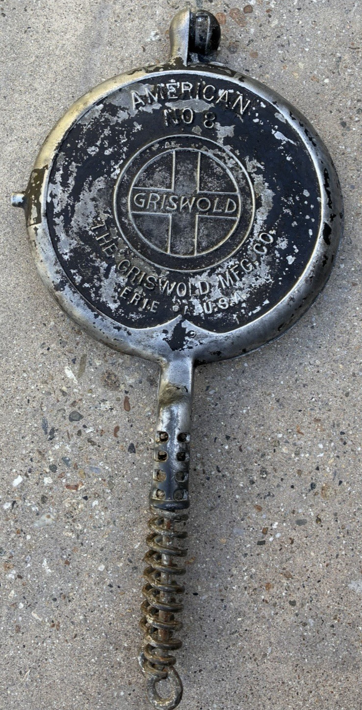 Vintage Griswold American No. 8 Aluminum Cast Iron Waffle Maker No Base for Part