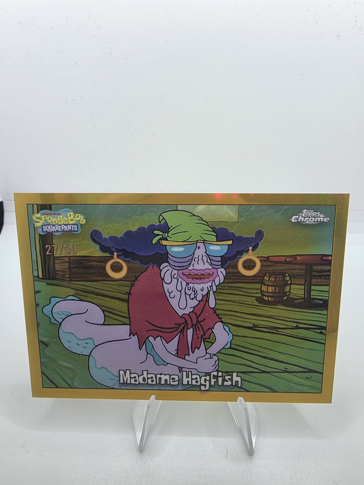 Topps 2025 Topps Chrome SpongeBob SquarePants #104 Madame Hagfish Gold 27/50
