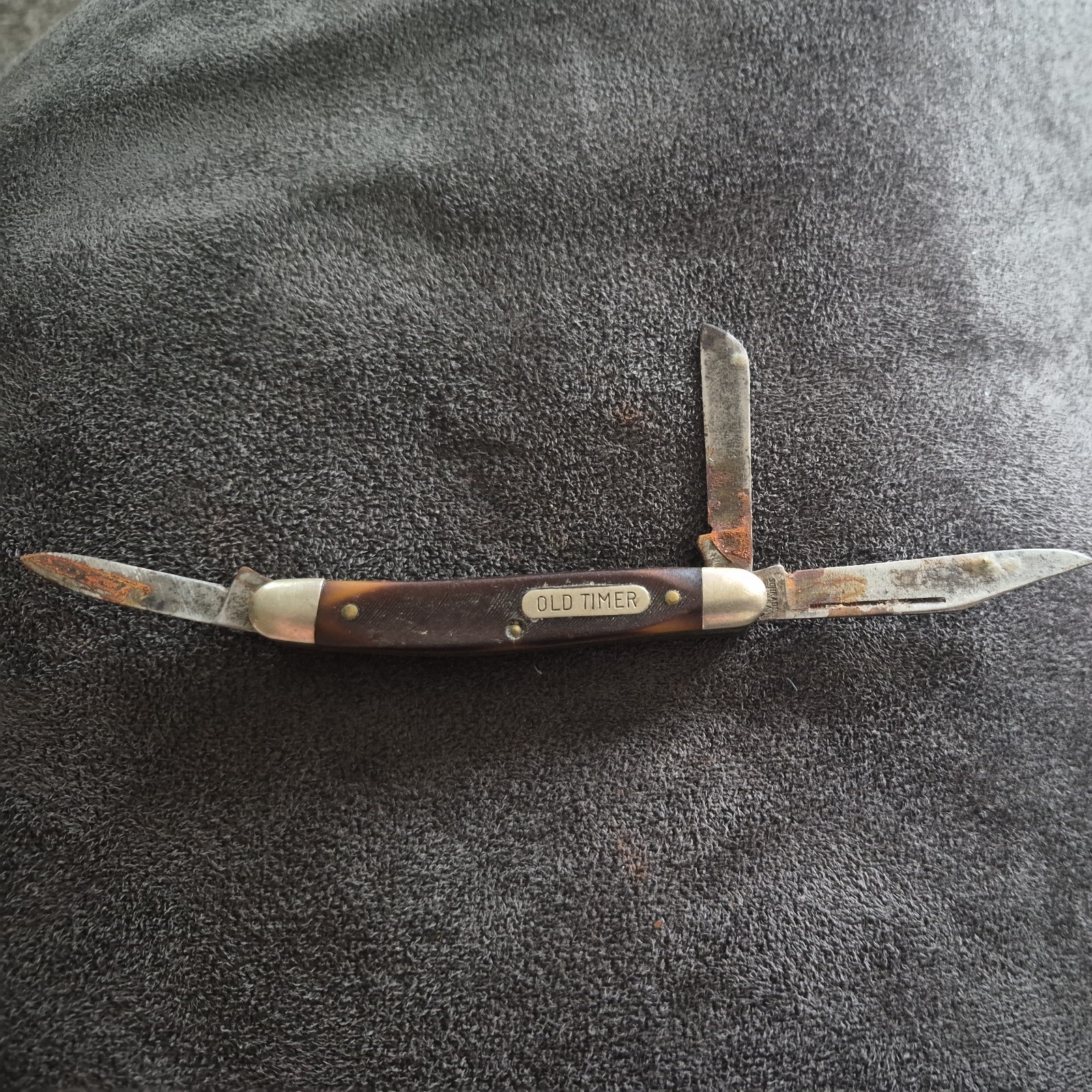 Vintage Ulster USA 58OT Old Timer 3-Blade Junior Stockman Folding Pocket Knife