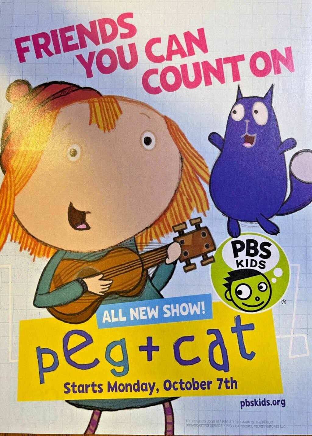 2013 Vintage Magazine Advertisement Peg & Cat on PBS KIDS 2013 Vintage Magazine Advertisement Peg & Cat on PBS KIDS