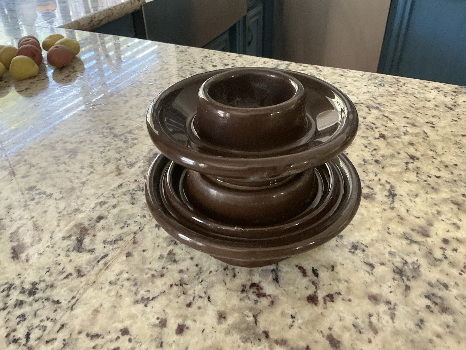 Huge Vintage Locke 63  Brown Porcelain Insulator High Voltage Electric 6.5