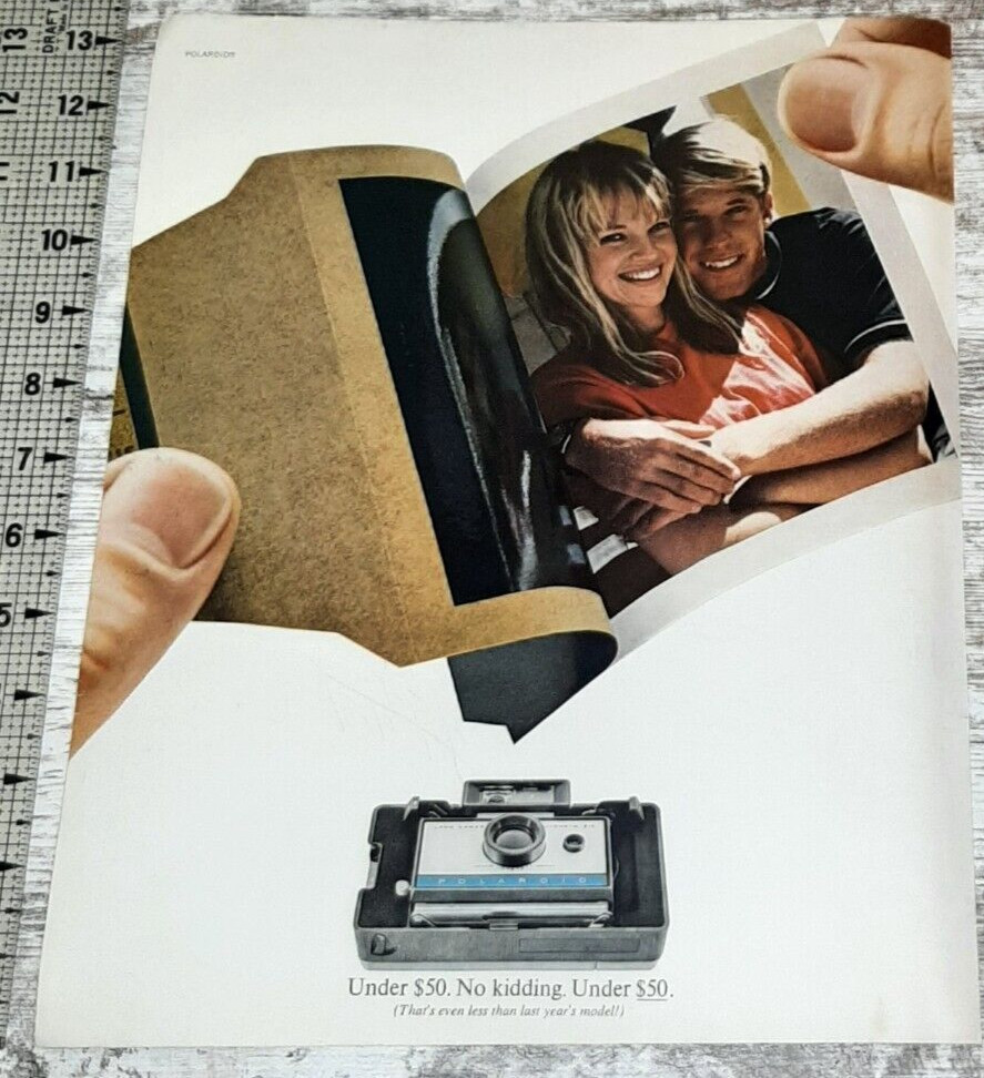 1967 Polaroid Vintage Print Ad Camera Instant Photo Man Woman Boy Girl Picture