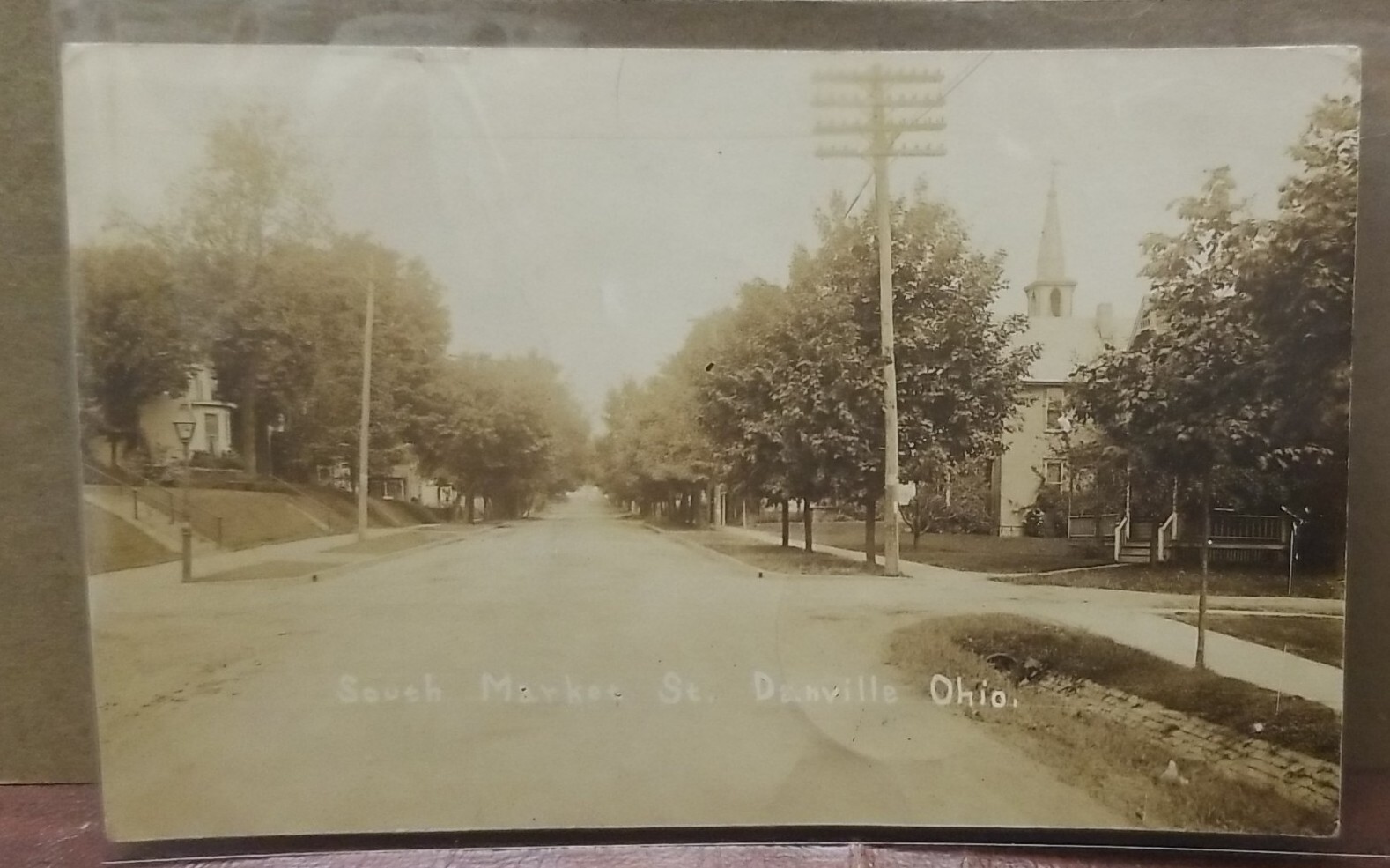 RPPC Danville Ohio South Market Street Real Photo Postcard 1910 PC