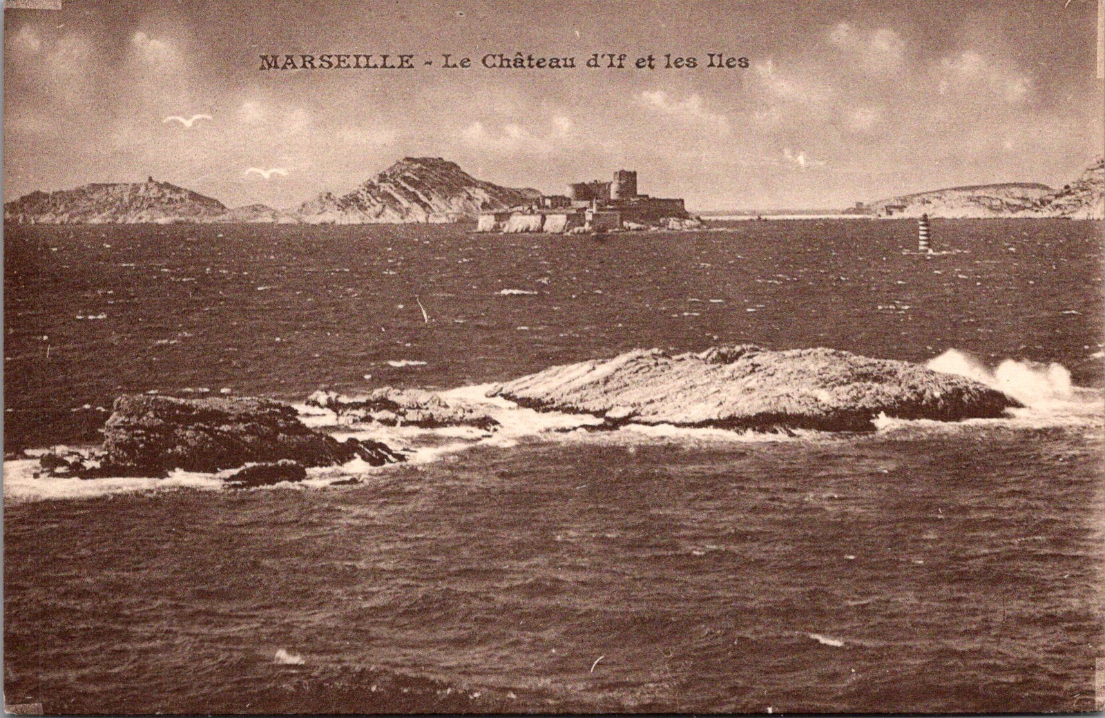 Marseille Le Château D\'if Islands Coastal View France Vintage Postcard