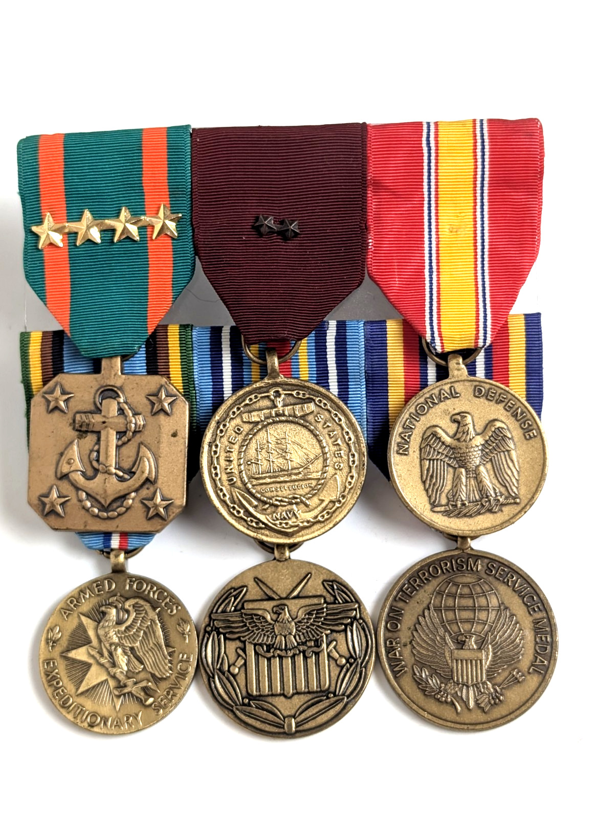 US Navy Military Full Size 6 Medal Mounted Rack NAM Good Conduct GWOT Group