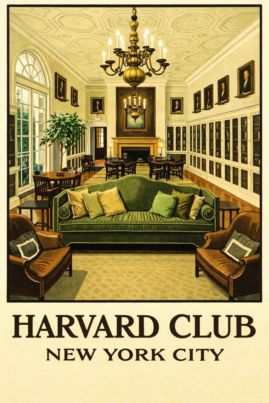 Harvard Club NYC Art Print 🗞️ 16x24” Premium 💎 Matte Finish