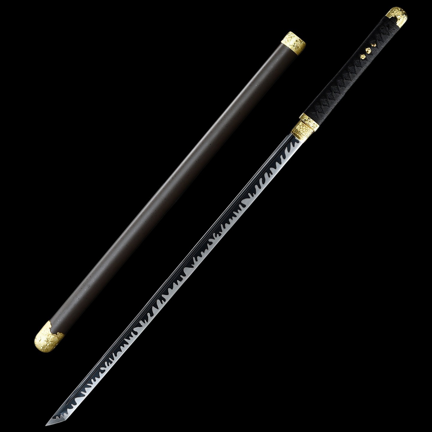 Phantom Tang Sword Manganese‑Steel Black Blade Alloy Fittings JP Katana