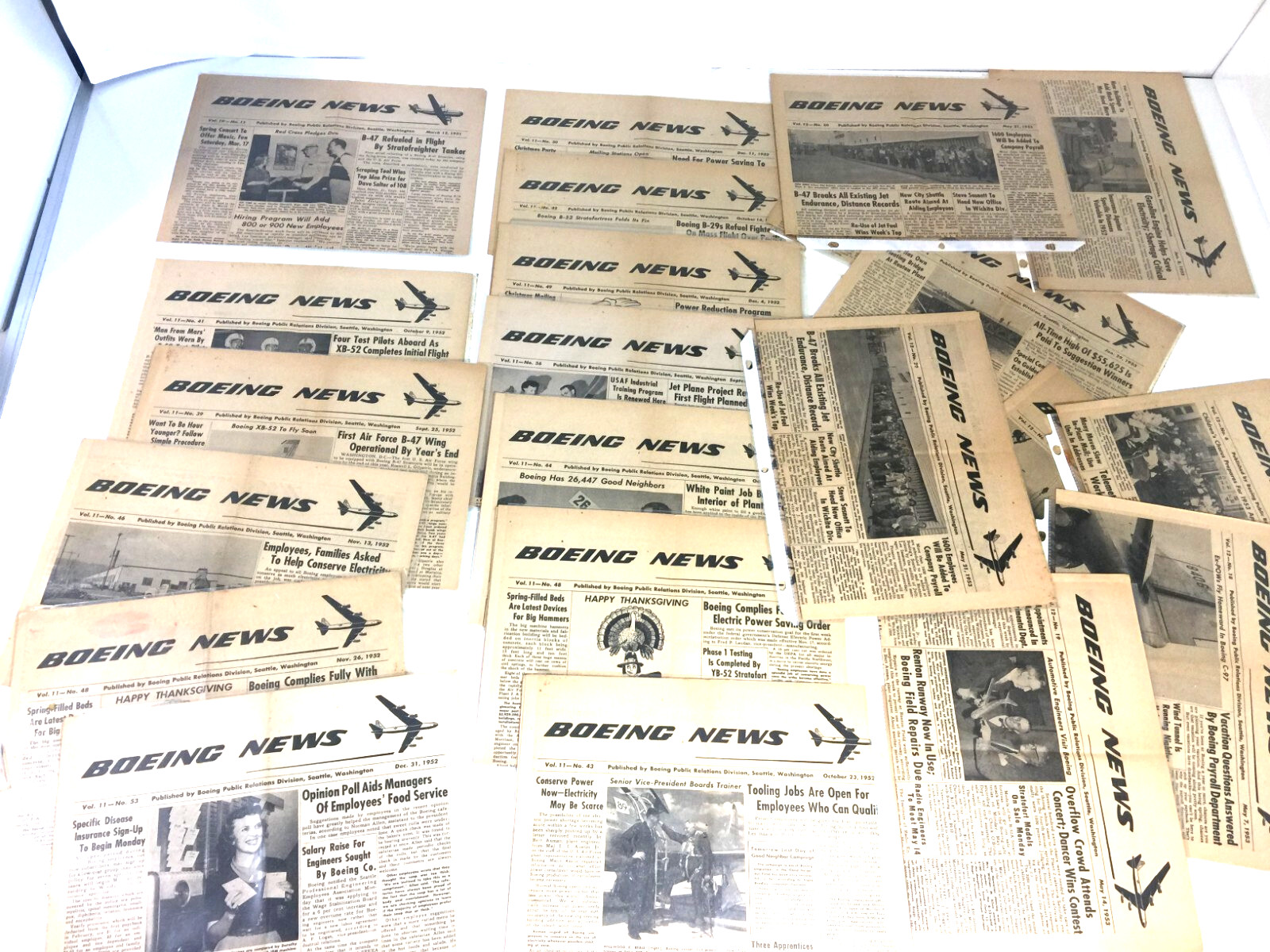 Lot Of 21 Boeing News 1952 / \'53 Well Kept Boeing History Vintage Memorabilia ✈️