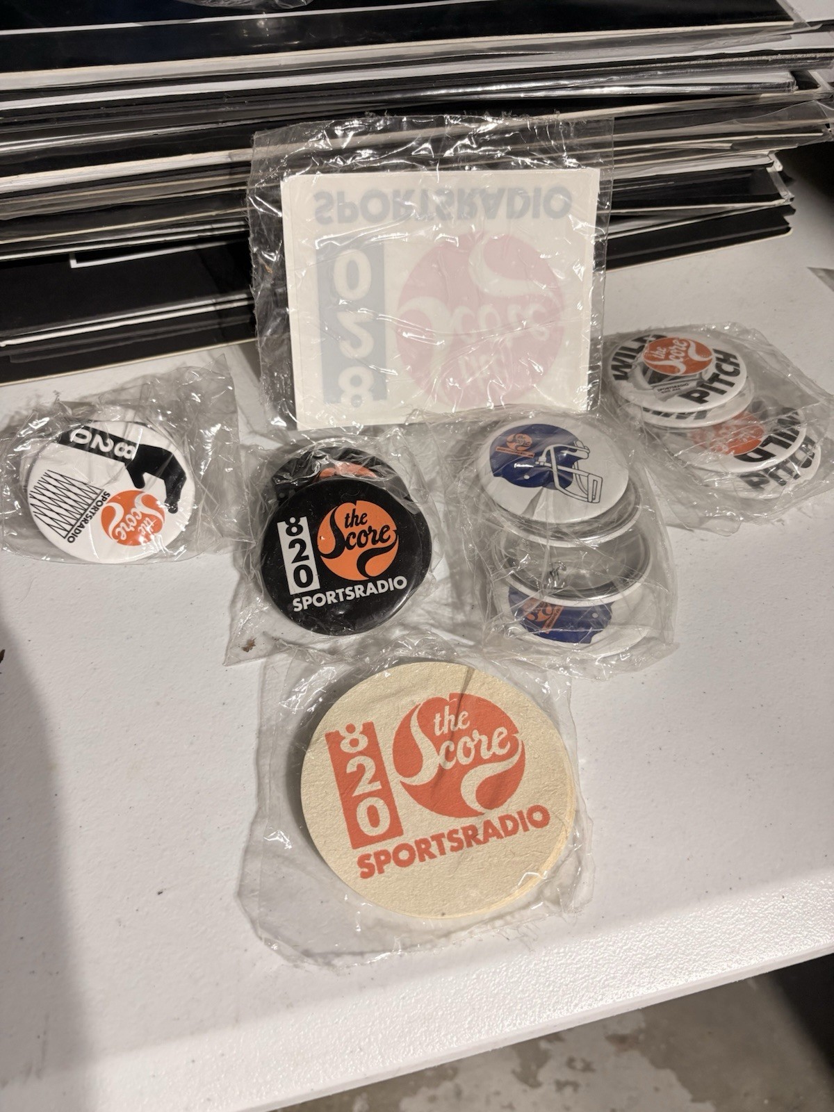 Vintage Chicago SportsRadio 280 “THE SCORE” Button Sticker Coasters