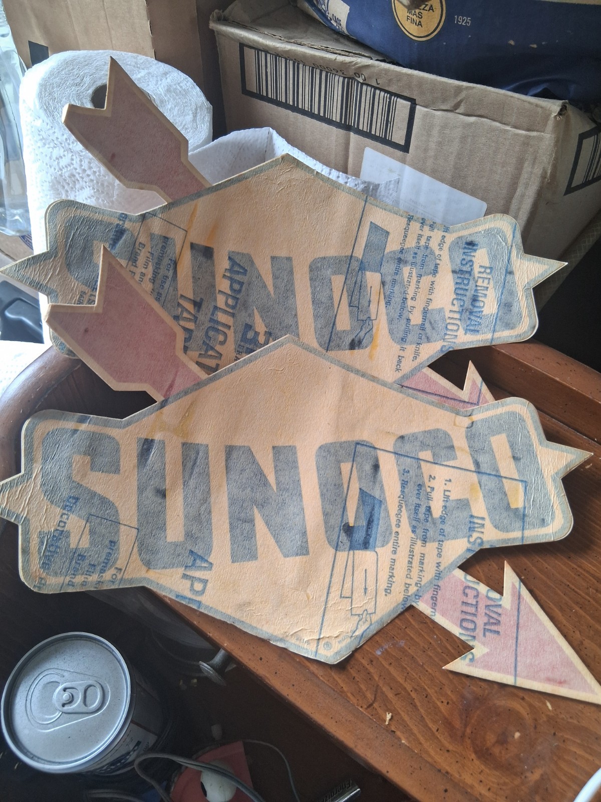 vintage 1960s sunoco paper application stencils