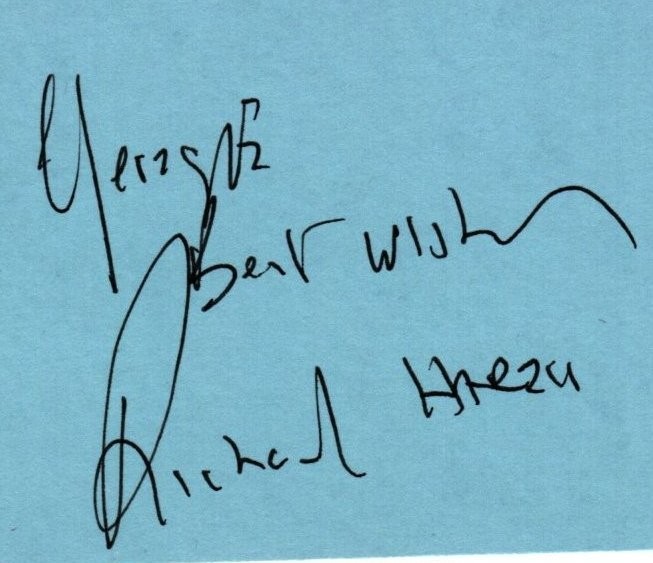 RICHARD HARRIS Autograph Signed Card w/ COA  Camelot  Harry Potter DUMBLEDORE