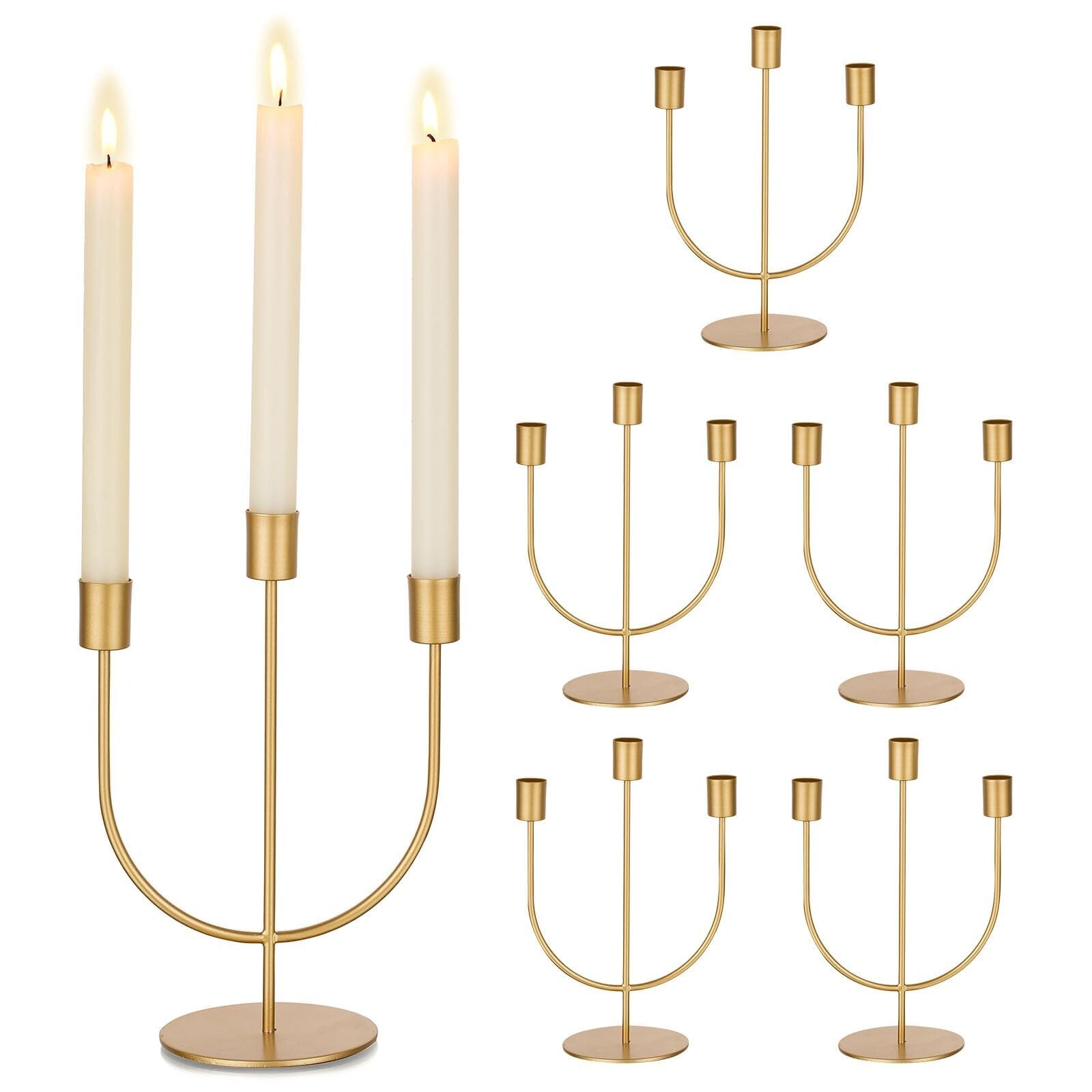 Sziqiqi Gold Candlestick Candle Holders - Candlesticks Candelabra Centerpiece...