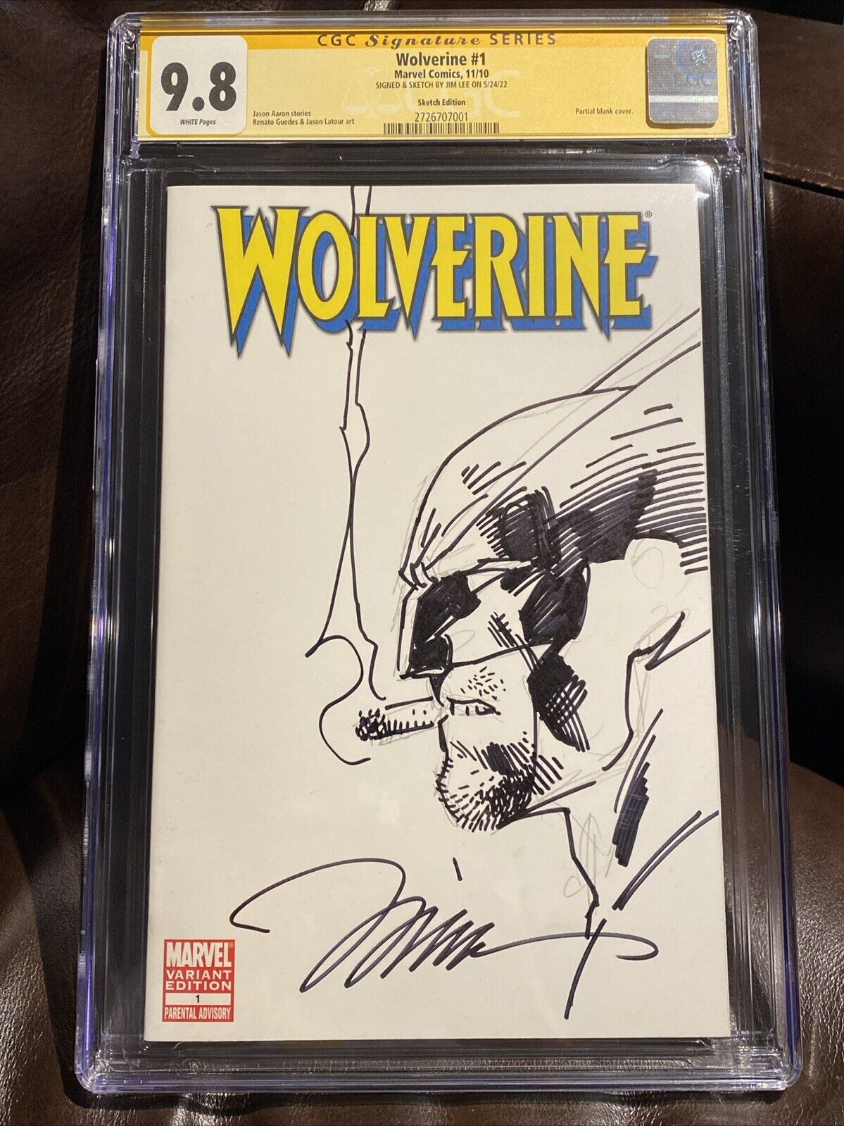 JIM LEE Wolverine #1 Variant  CGC 9.8 Signed SS Sketch X-men
