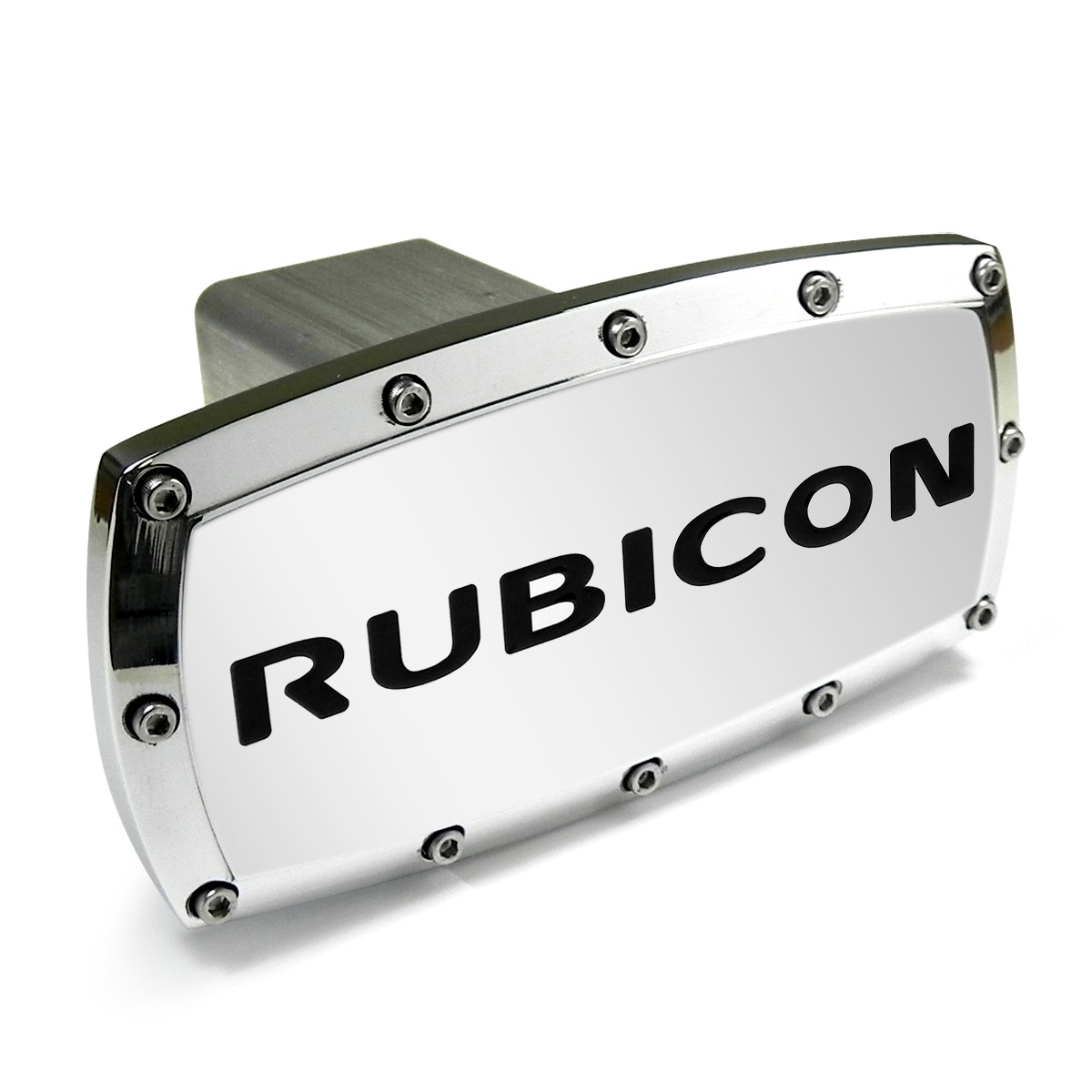 Jeep Rubicon Engraved Billet Aluminum Chrome Tow Hitch Cover