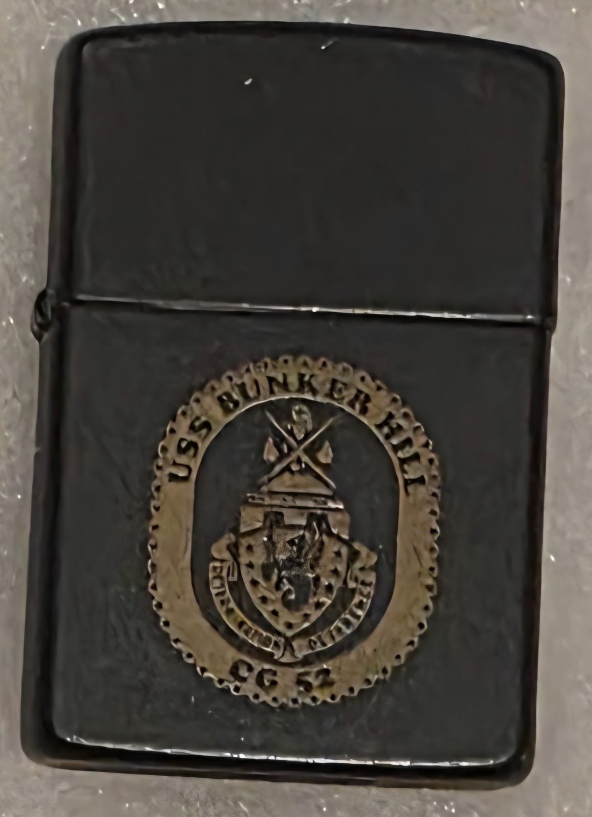 Vintage Metal Zippo, USS Bunker Hill CG-52, Guided Missile Cruiser Ship, Navy
