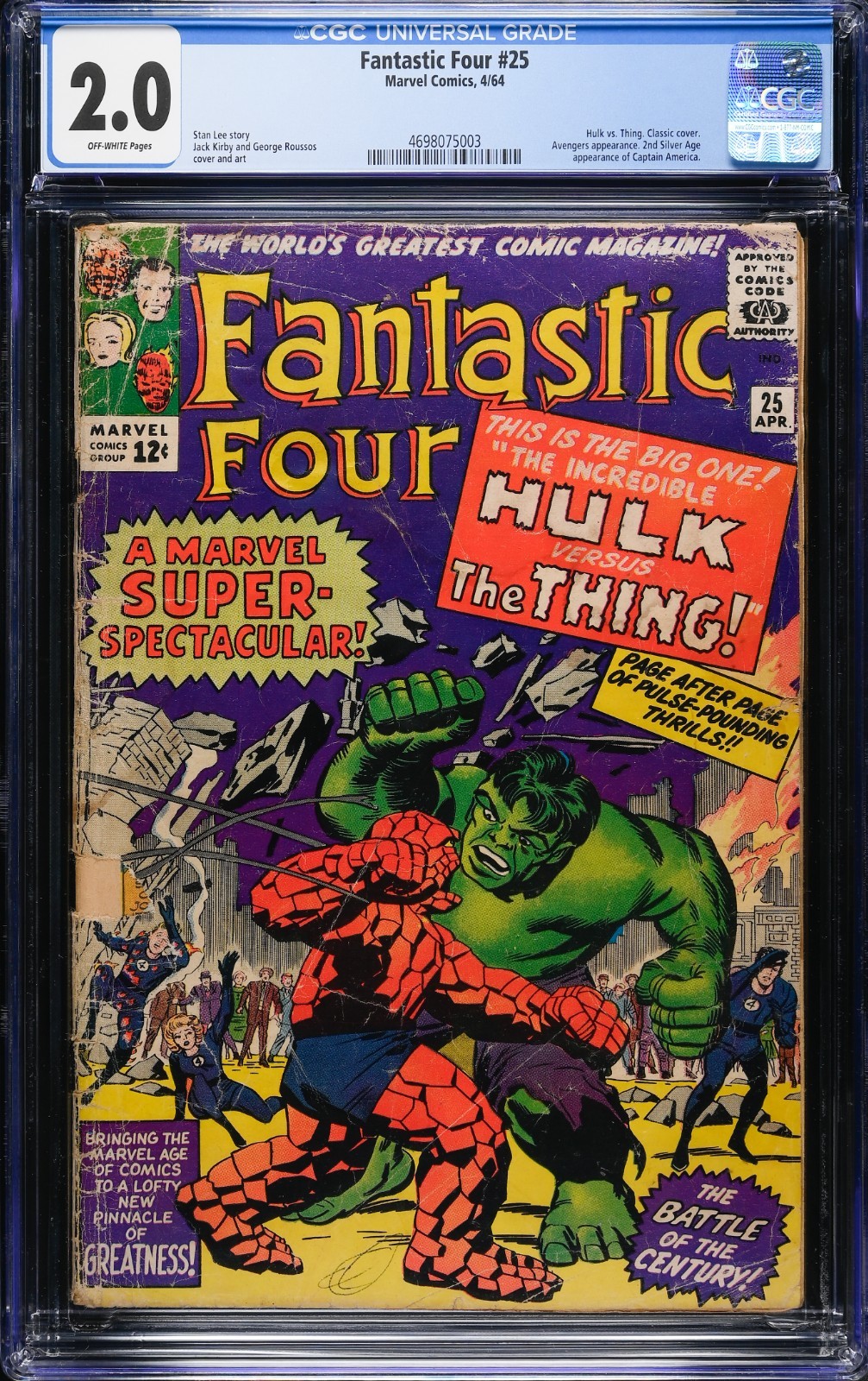 Fantastic Four #25 (1964) CGC 2.0–Hulk vs. Thing: A Relic of Mid-Century Grudges
