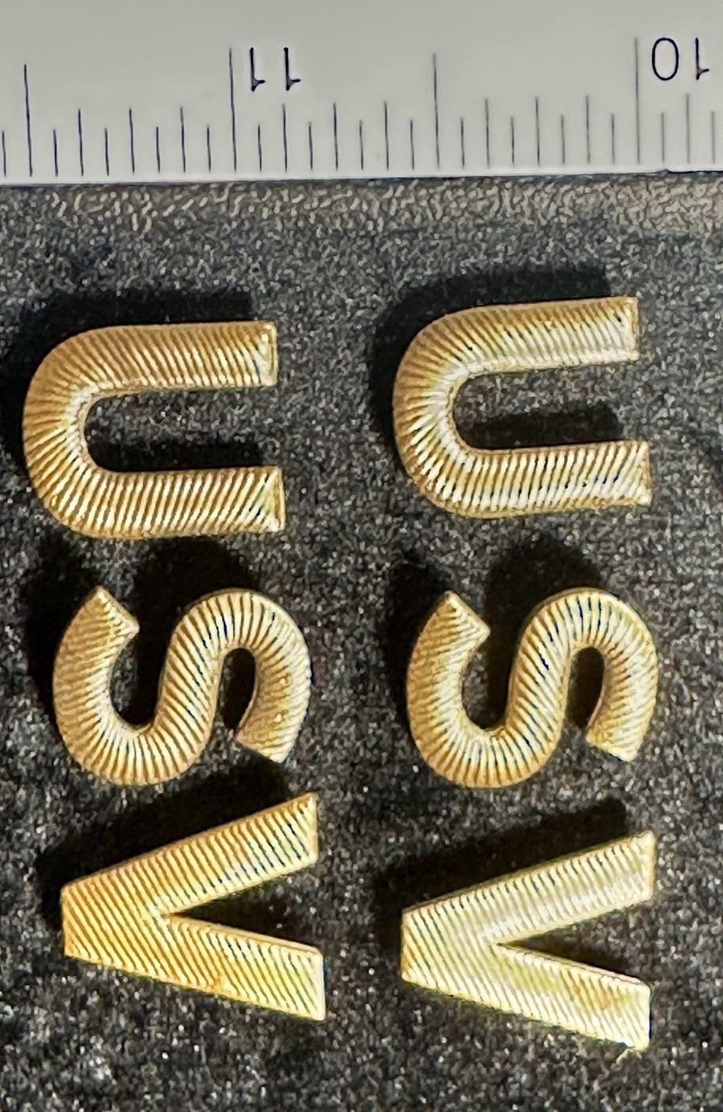 RARE ORIGINAL MATCHED PAIR OF USV INSIGNIA-SEW ON-HARD TO FIND NICE CONDITION
