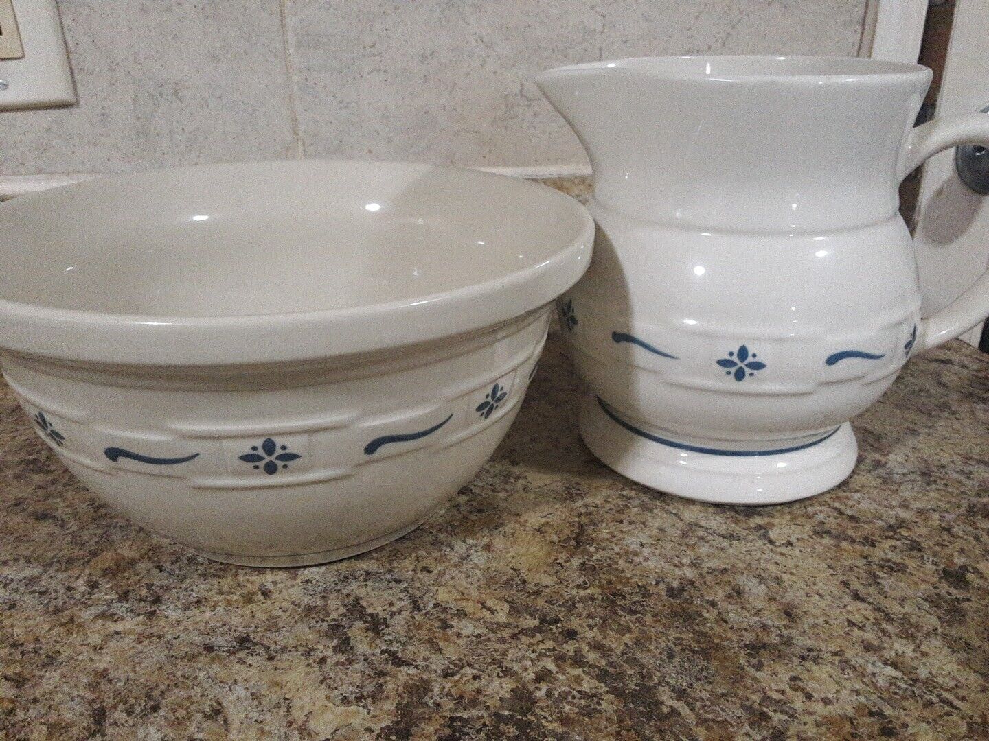 Longaberger Woven Traditions, 1990 Large Mixing Bowl (10 In.) And Pitcher(64oz) 