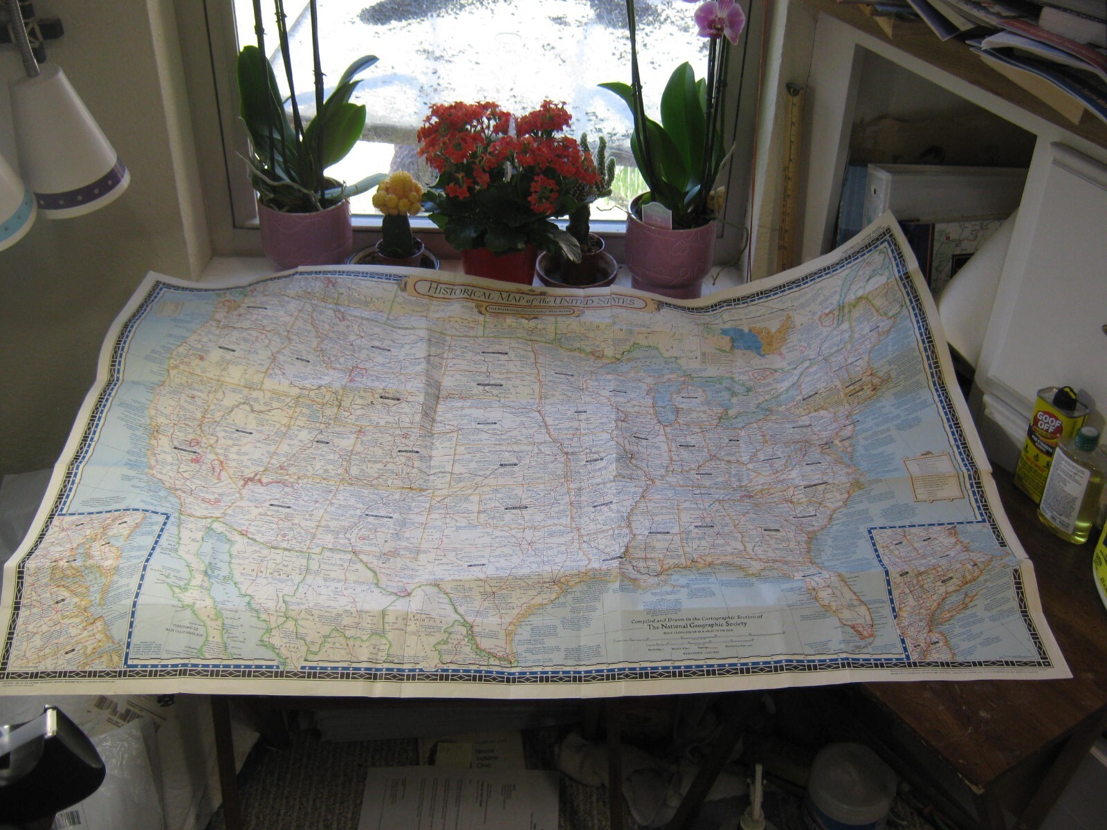 VINTAGE LARGE HISTORICAL MAP OF THE UNITED STATES National Geographic June 1953