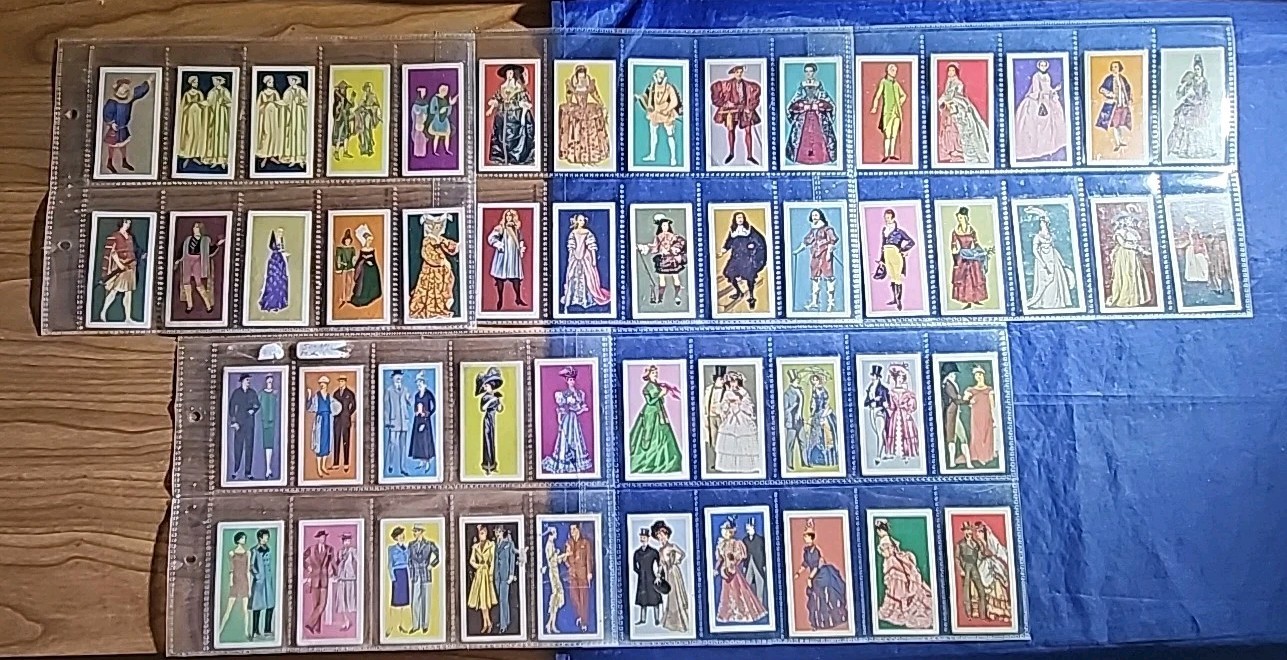 VINTAGE 1967 BROOKE BOND TEA BRITISH COSTUME CARDS COMPLETE SET 1-50 OF 50