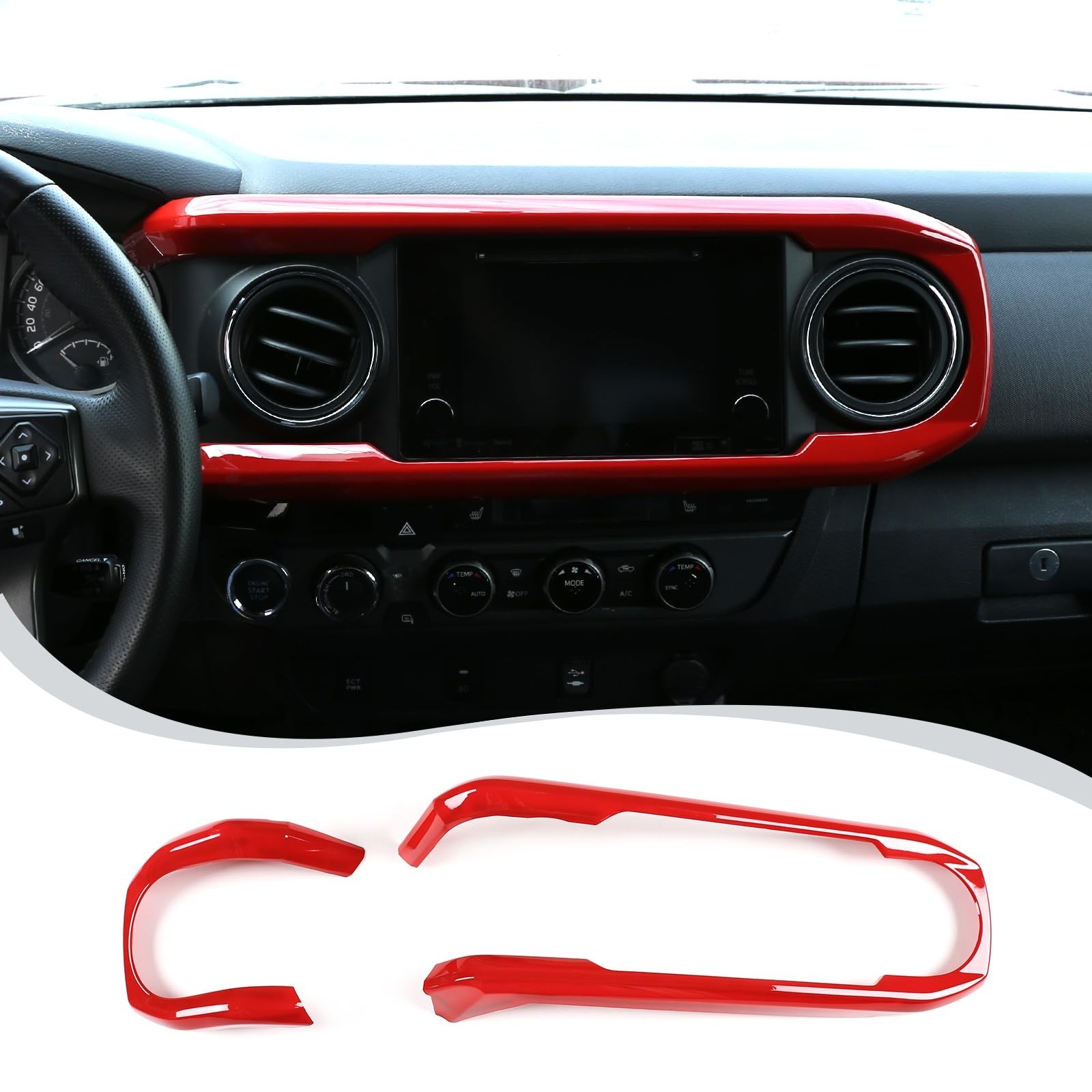 Car Central Console Dashboard Panel Frame Cover Compatible with Toyota Tacoma...
