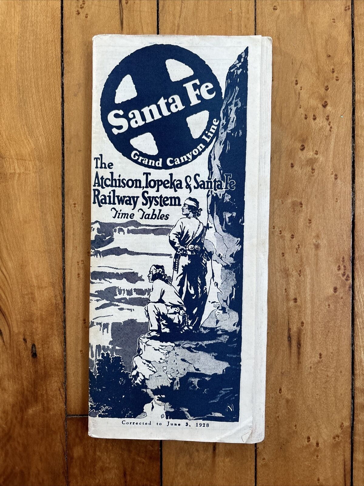 1928 Santa Fe Grand Canyon Line Atchison, Topeka & Santa Fe Railroad Time Tables