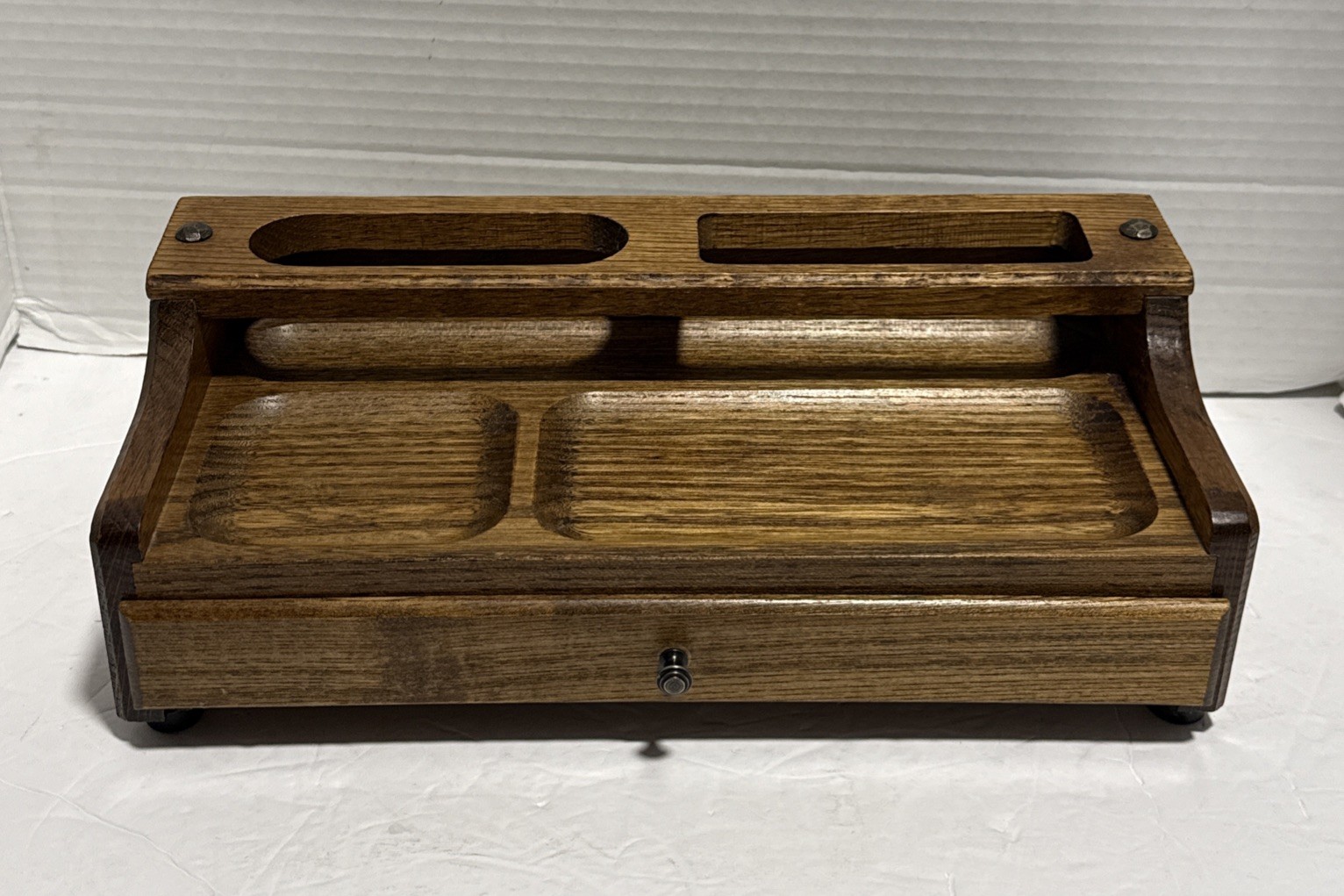 Vintage Wooden Japanese Valet Tray With Drawer MCM Mid Century Modern 