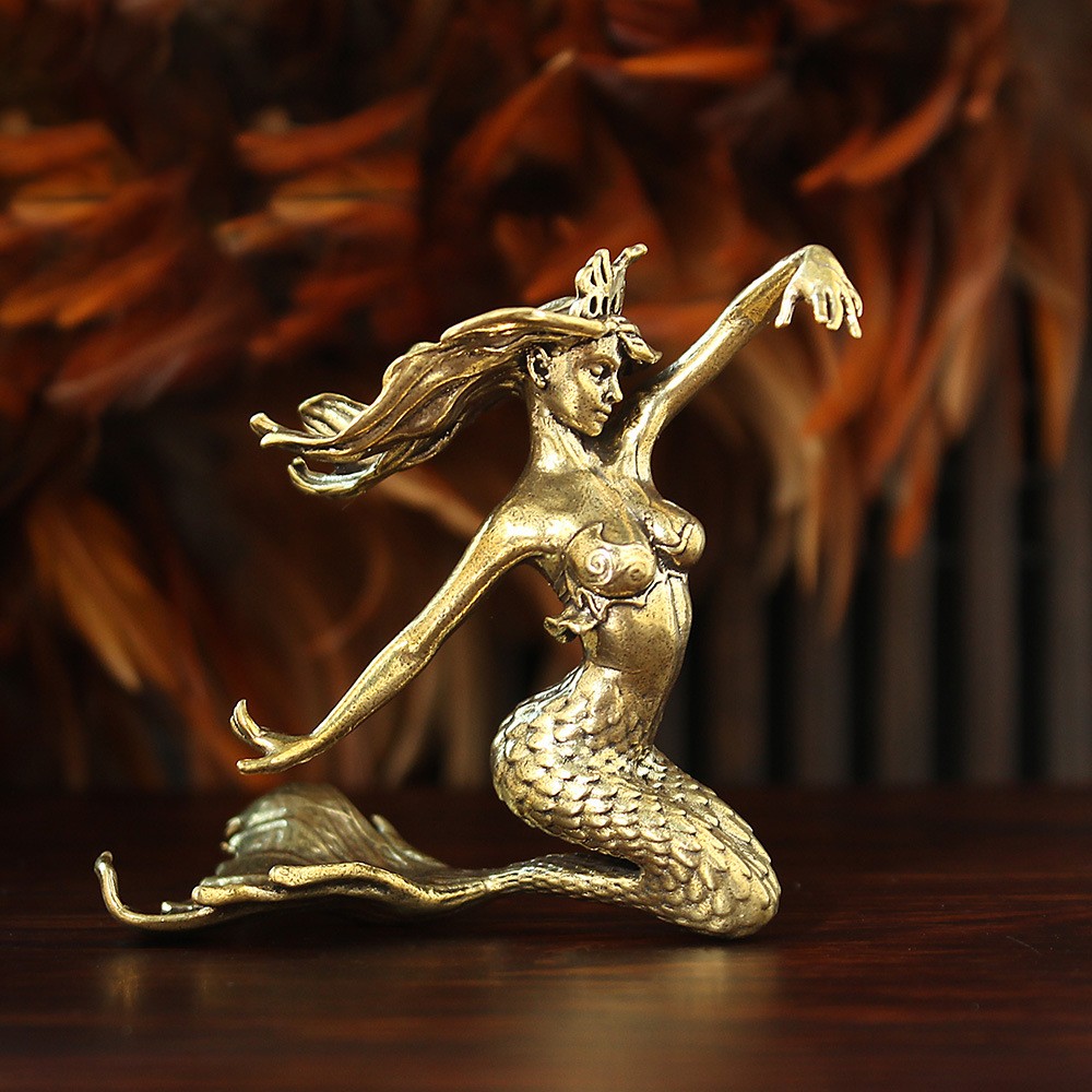 Copper/Bronze/Brass Mermaid Figurine