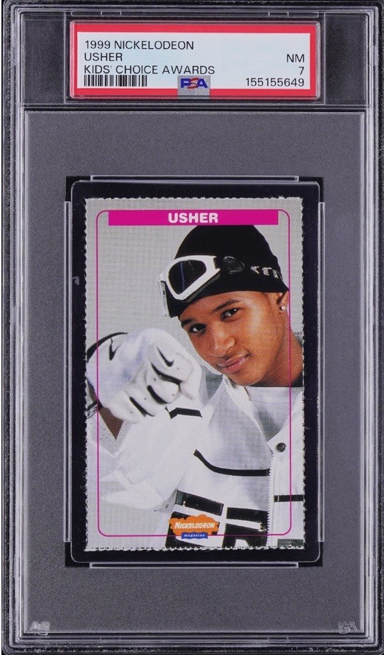 USHER ROOKIE RARE 1999 NICKELODEON MY WAY PSA 7