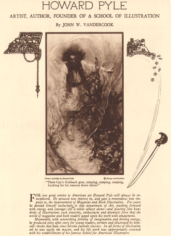 N C Wyeth on Howard Pyle JOHN W VANDERCOOK School Of Illustration 1927 Article