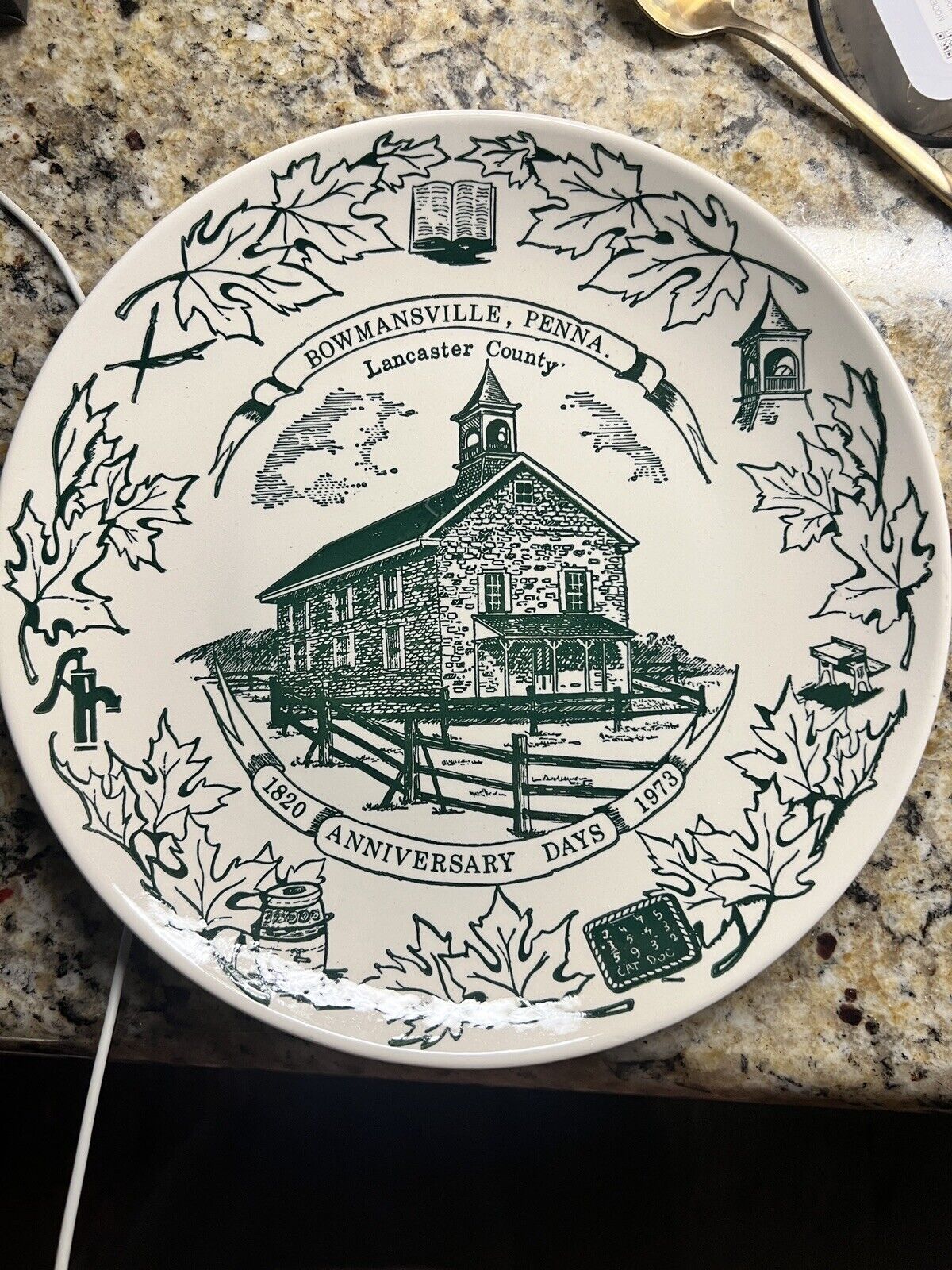 Bowmansville Penna, Lancaster PA Anniversary Days Collector Plate 1820-1973