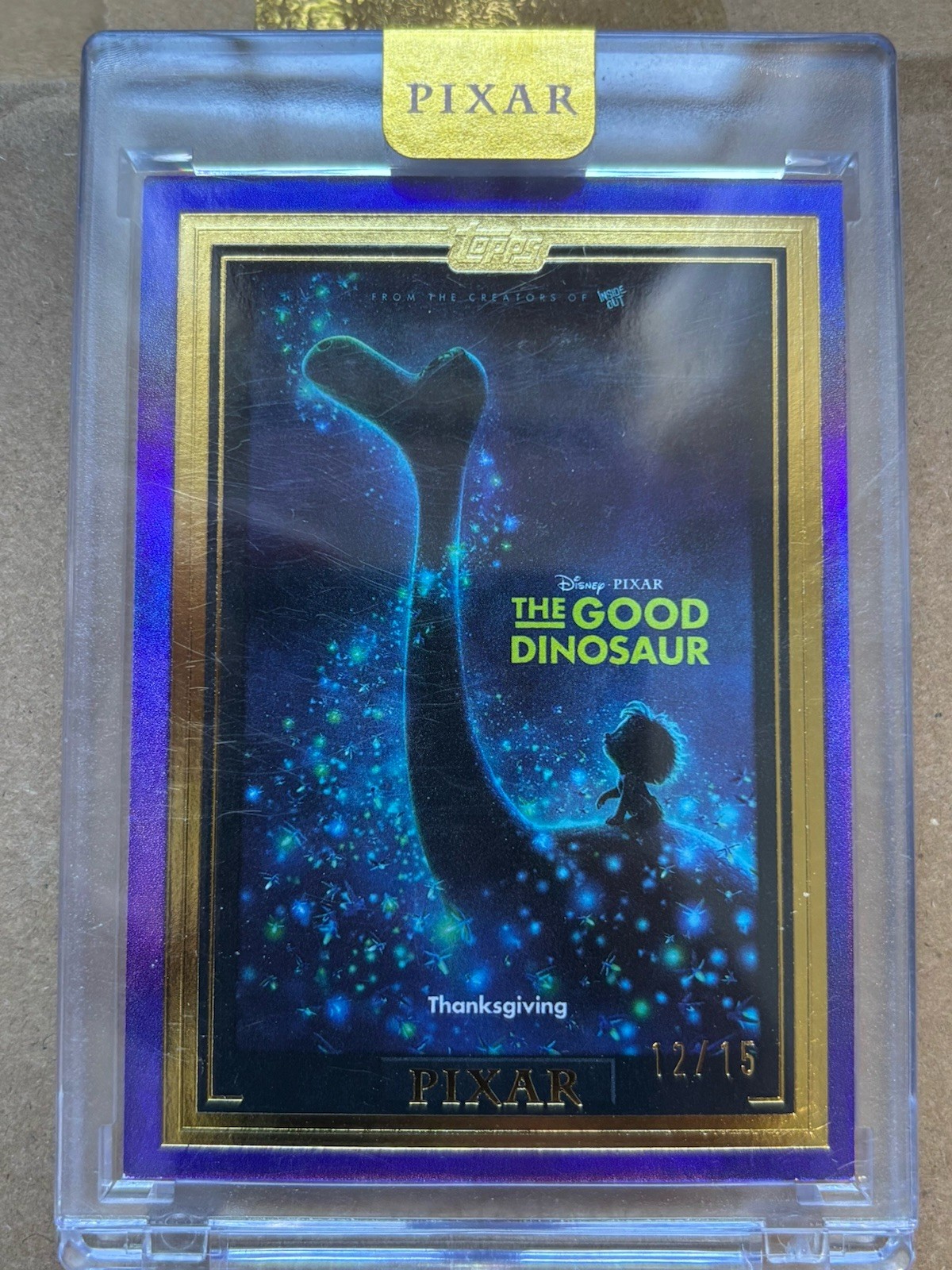 2025 Topps Pixar Gold The Good Dinosaur Wall Art Encased 12/15 2025 Topps Pixar Gold The Good Dinosaur Wall Art Encased 12/15