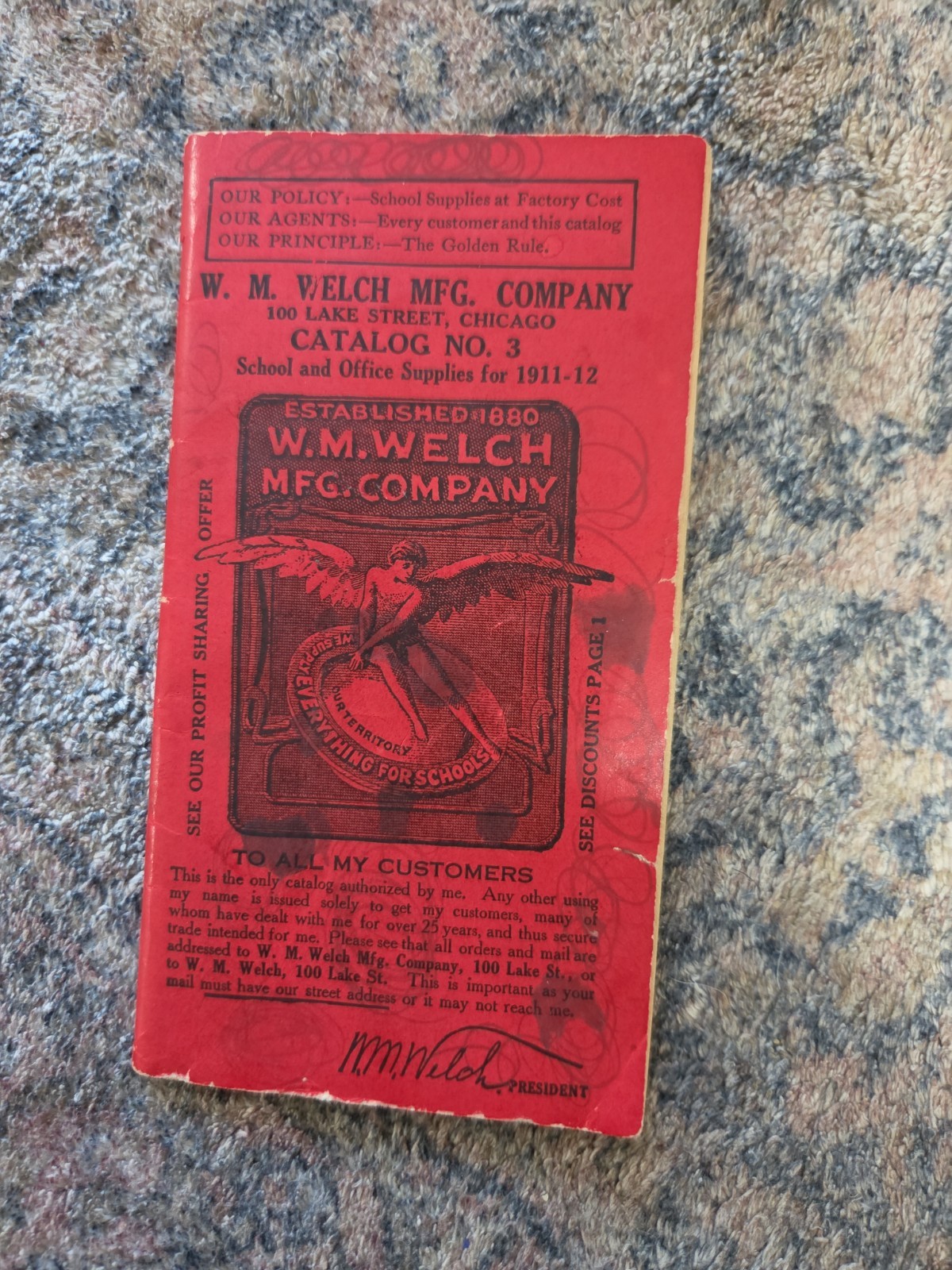 Vintage 1911-12 W.M. Welch School Supply Catelog #3 Chicago Ephemera History 