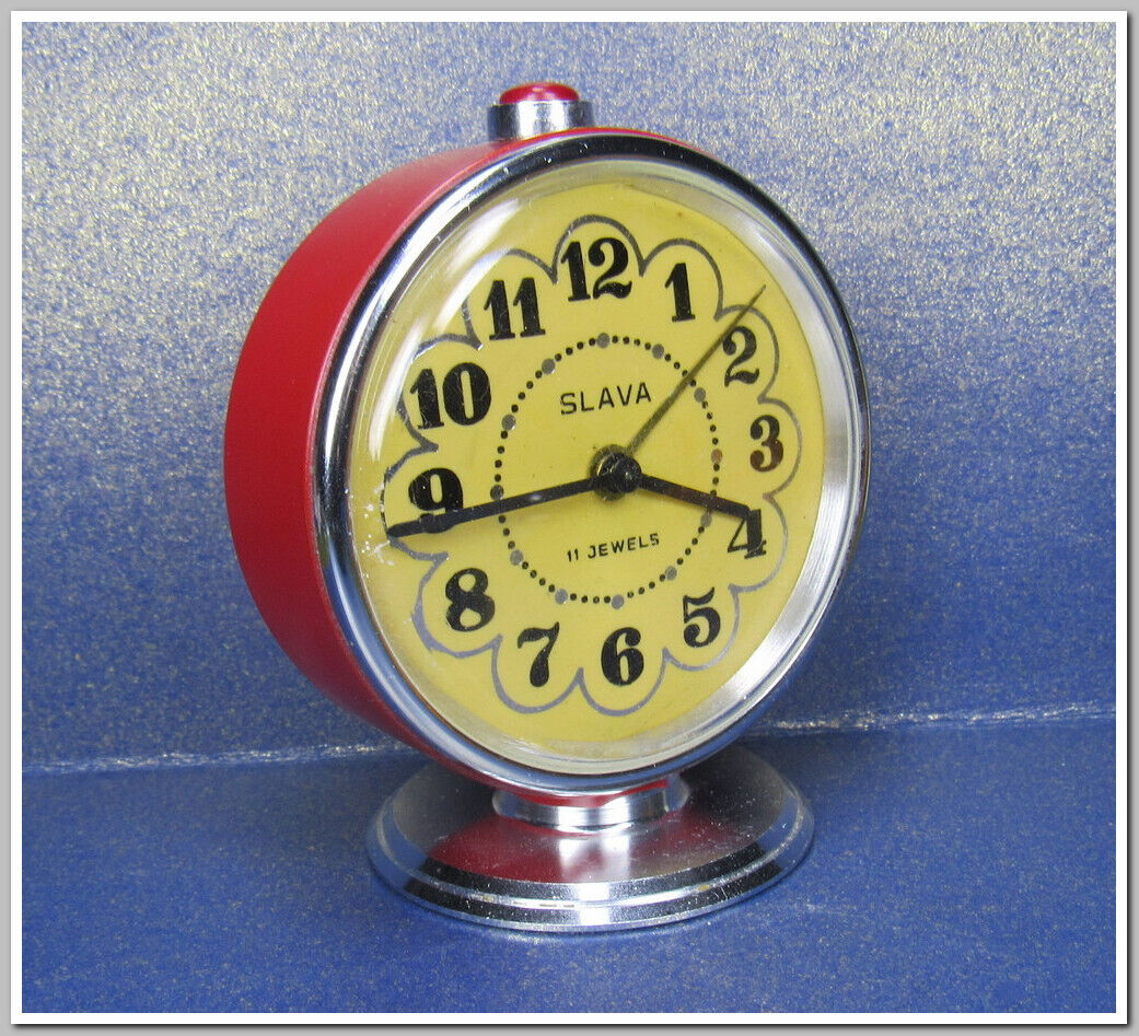 Soviet Vintage Slava Alarm Clock USSR 1980~Perfect Condition #4724