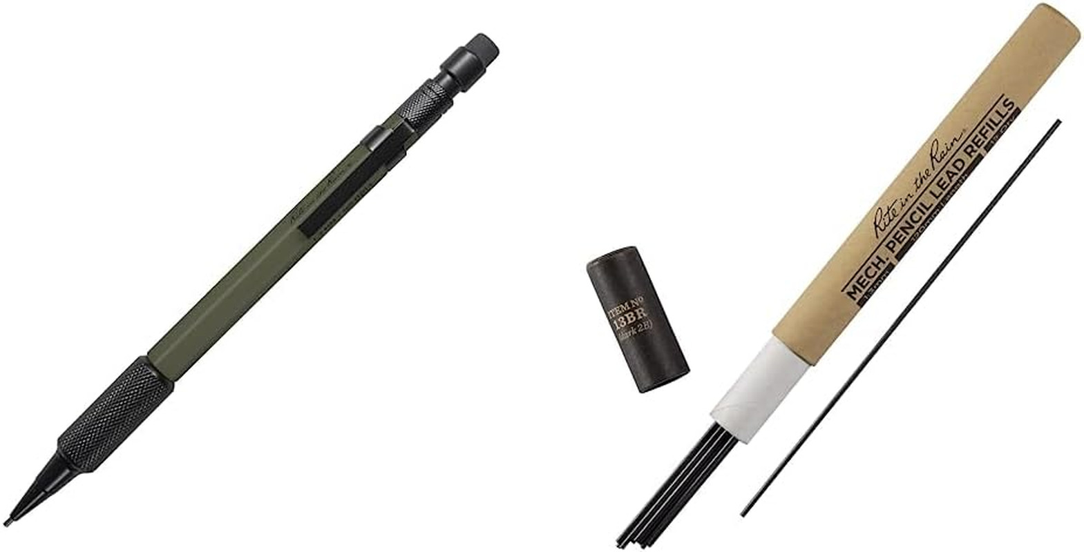 Weatherproof Mechanical Pencil, Olive Drab Barrel, 1.3Mm Black