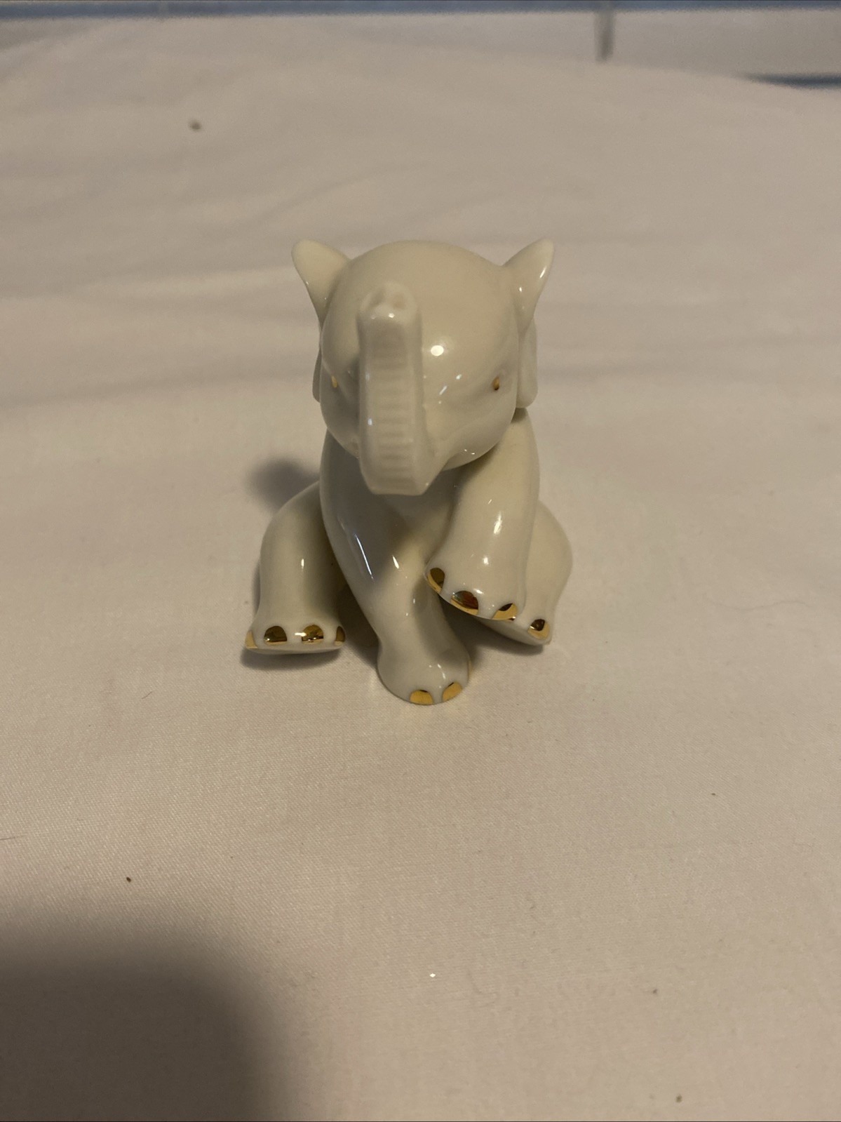 Lenox Lucky Elephant Figurine Trunk Up Gold Toe 2.75