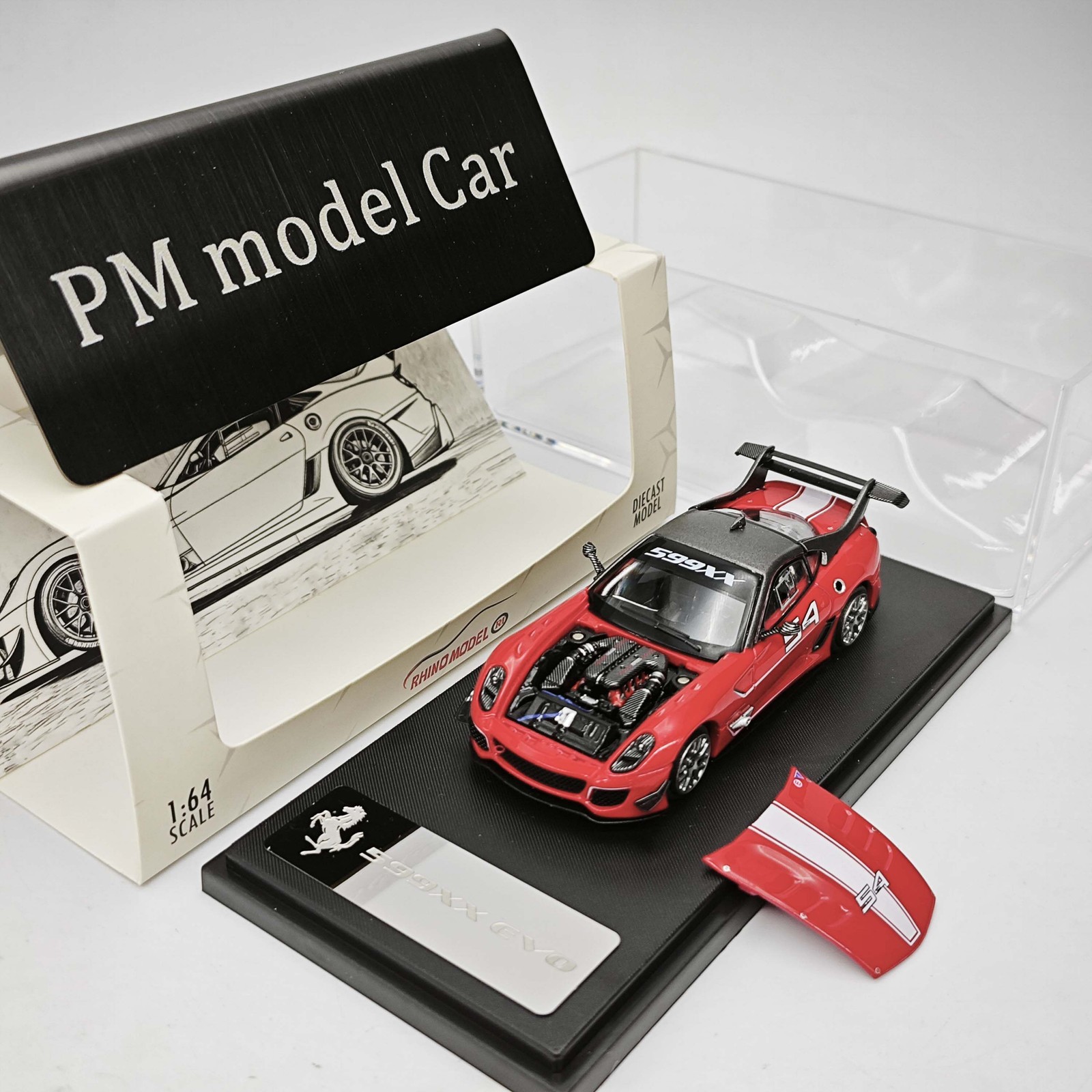 1/64 599XX Red Diecast Model Car with Openable Engine Cover Collectible Gift