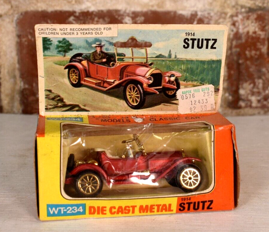 Genuine Die-Cast Metal Antique Red 1914 Stutz Classic Car, WT-234 - New