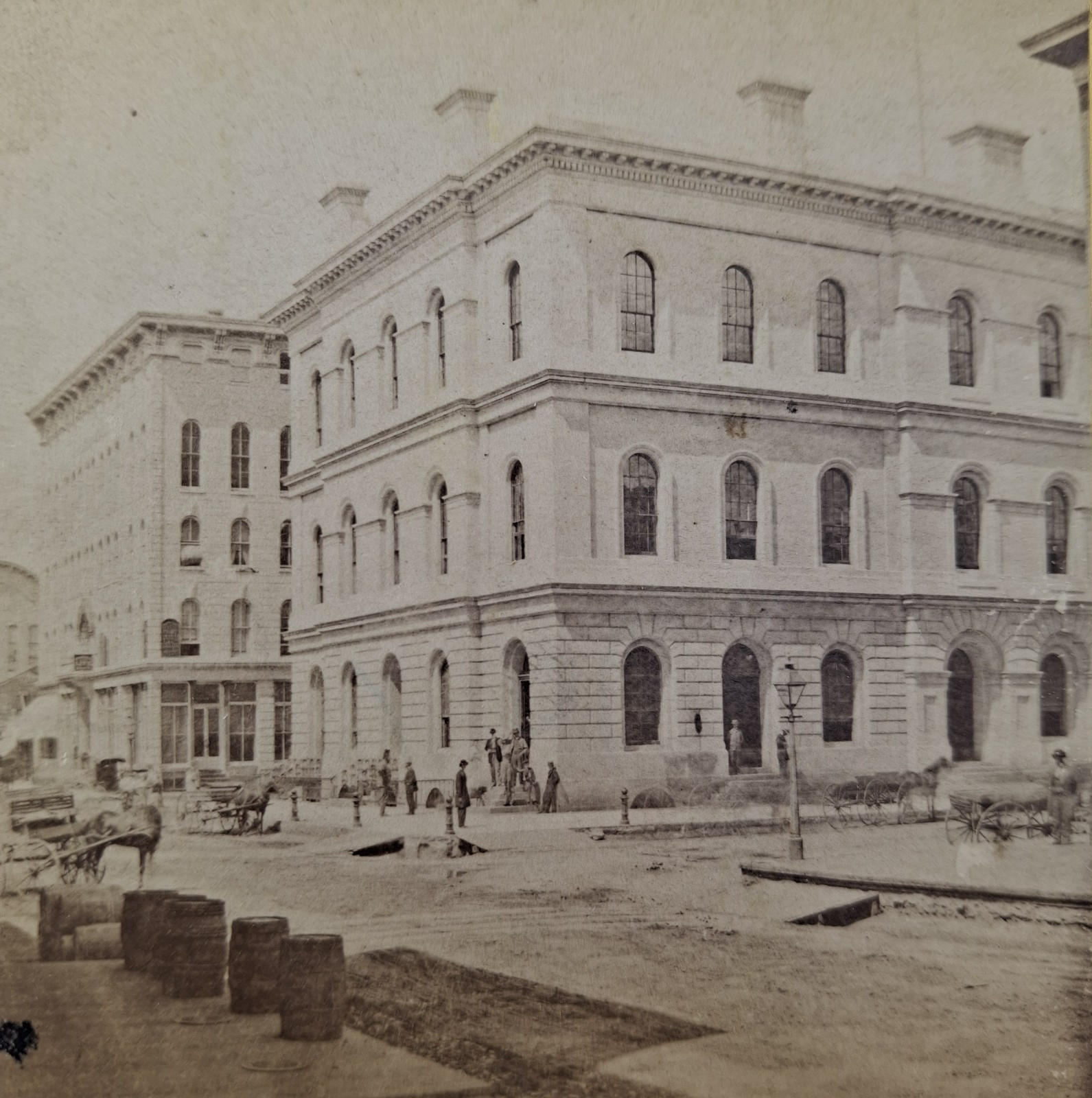 Carbutt Chicago Stereoview Victorian Photograph Custom House and Post Office