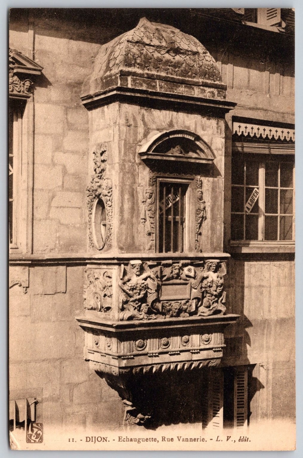 Dijon France Echauguette Rue Vannerie Antique Photo Postcard L.V. Edit F476 Dijon France Echauguette Rue Vannerie Antique Photo Postcard L.V. Edit F476