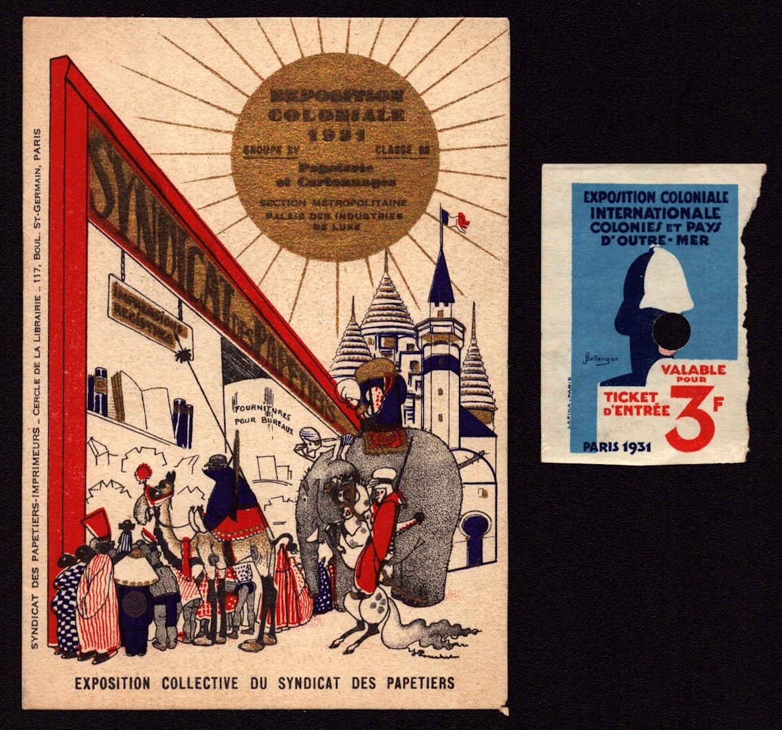 invitation. Colonial Exhibition 1931. Syndicat des papetiers.