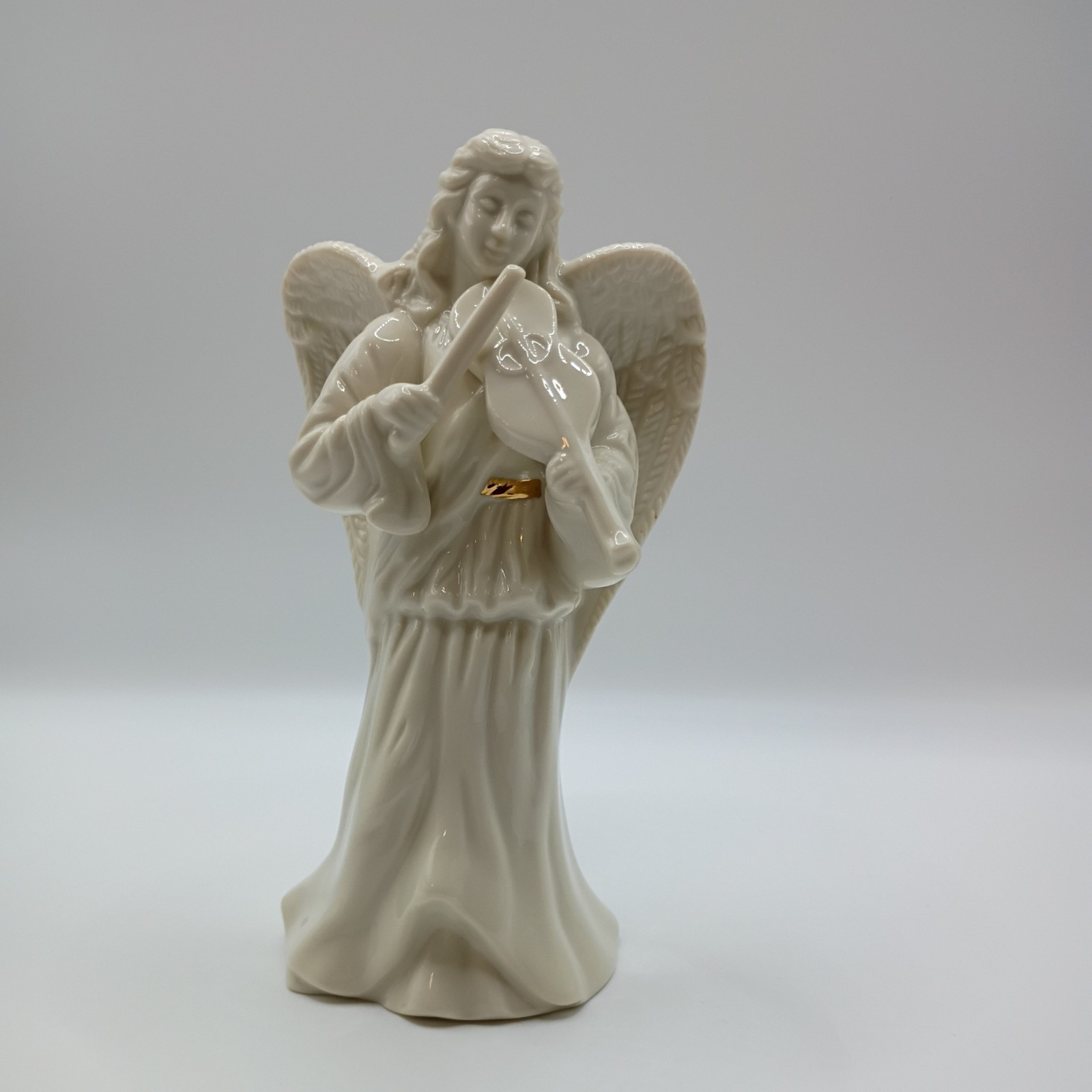 Vtg. Lenox Inspiration Collection Angel With A Violin Gold Trim Porcelain Figure