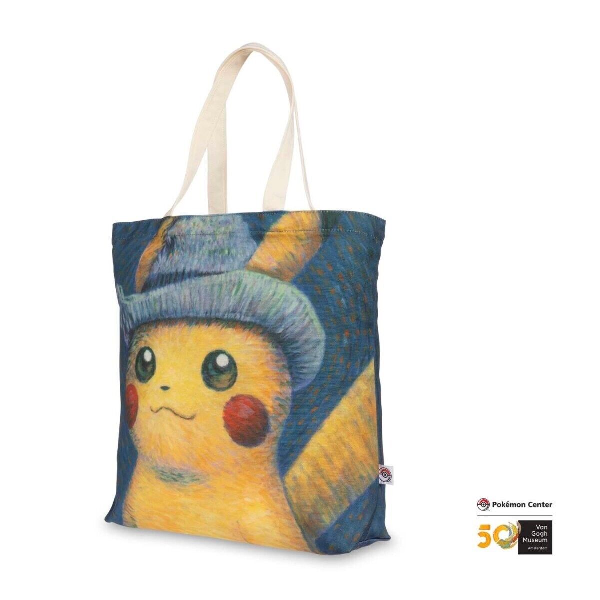 Pokemon Van Gogh Museum Pikachu Grey Felt Hat Canvas Tote Bag, SHIPS NOW