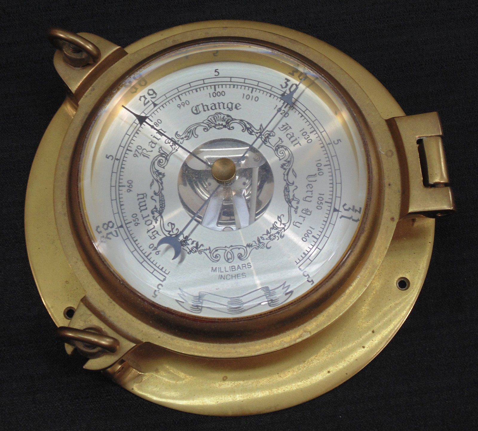 Vintage Brass Weather Marine Barometer Porthole 7 Vintage Brass Weather Marine Barometer Porthole 7