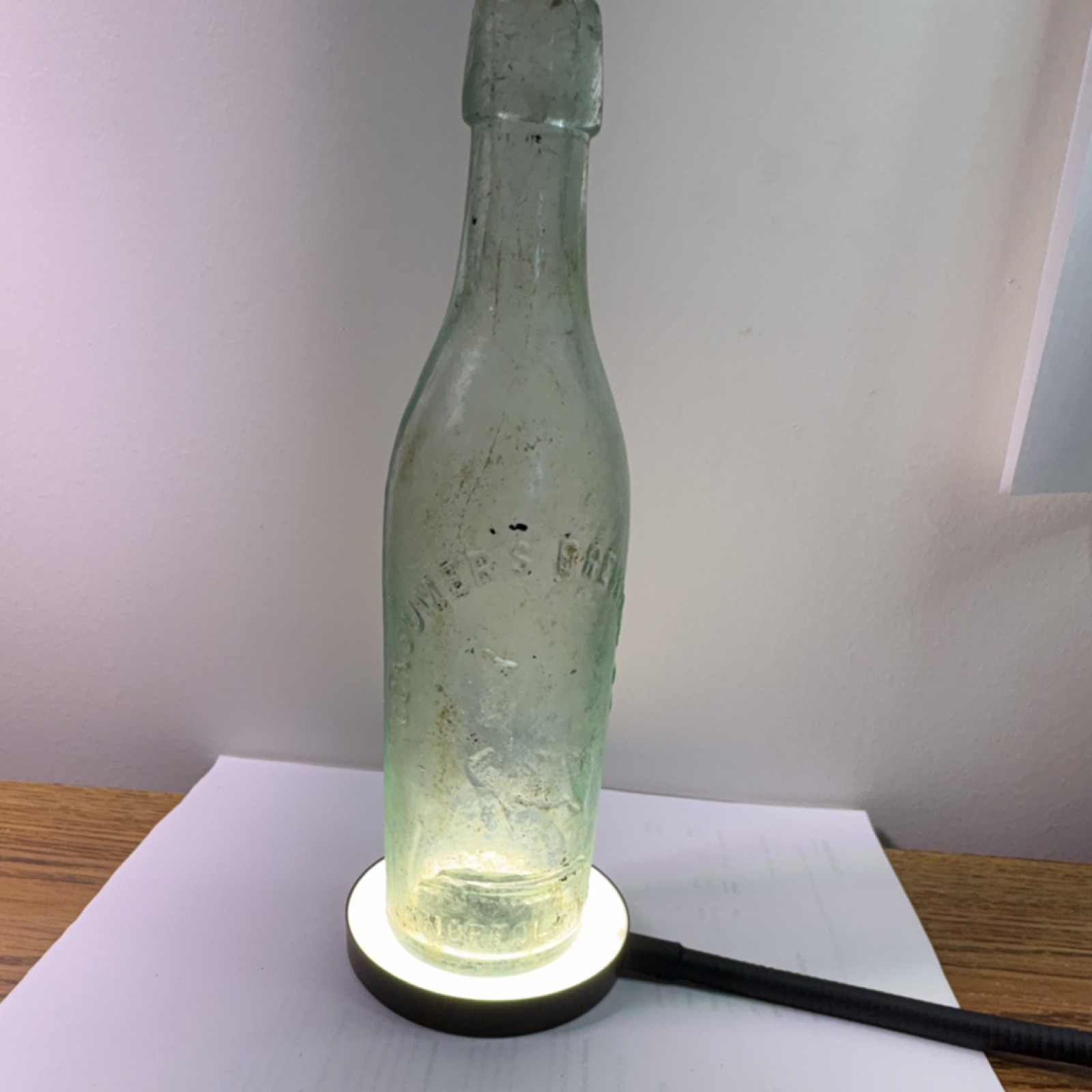 Consumers Brewing Co Green Glass Beer Bottle Norfolk VA Collectible Display