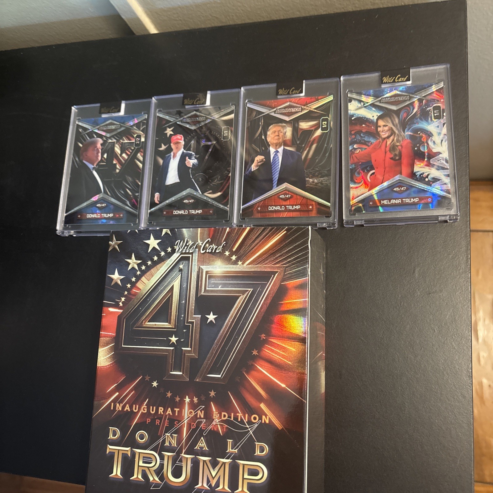 2025 Wild Card Alumination Donald Trump 4 Card Lot With Two 1/1s. MAGA Melania