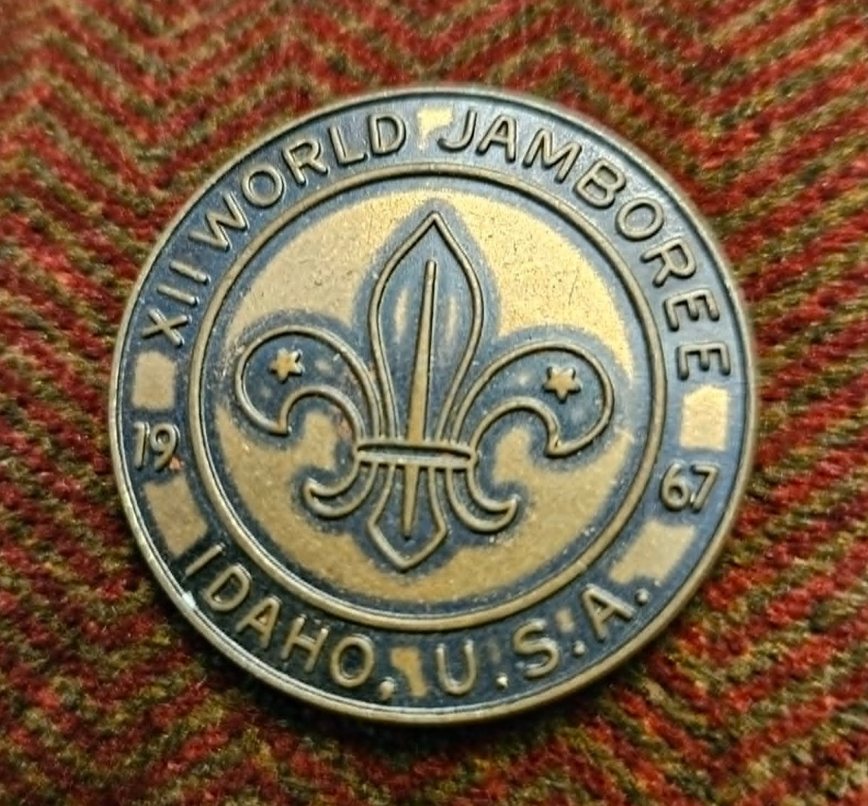 1967 BOY SCOUT WORLD JAMBOREE GOLDTONE TOKEN/MEDALLION/COIN - MINT 1967 BOY SCOUT WORLD JAMBOREE GOLDTONE TOKEN/MEDALLION/COIN - MINT